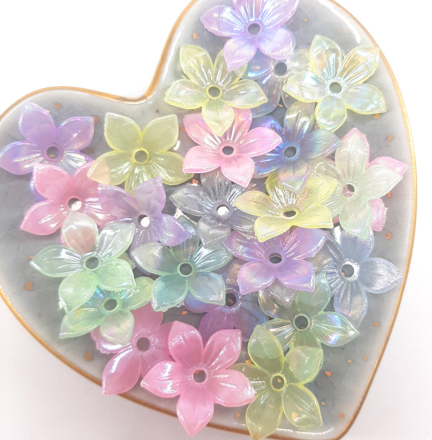 MIXED ACRYLIC FLOWER BEADS