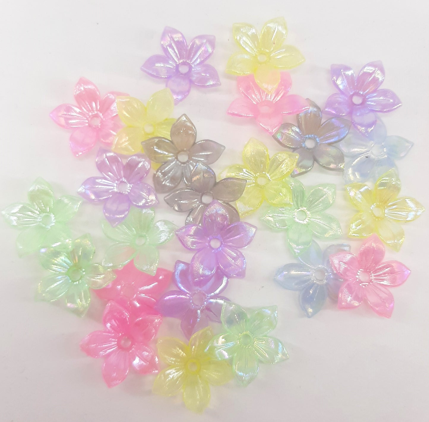 MIXED ACRYLIC FLOWER BEADS