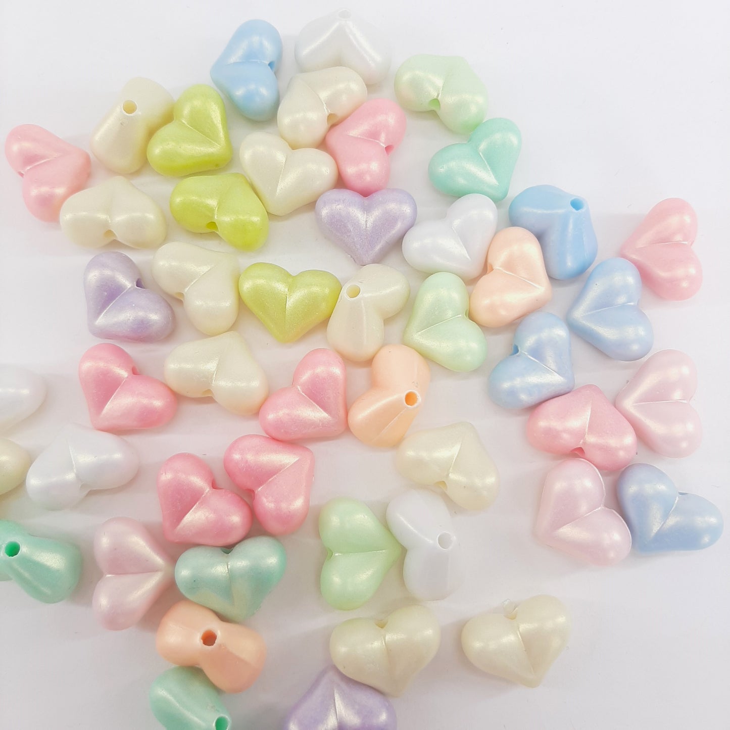 MIXED COLOUR HEART BEADS