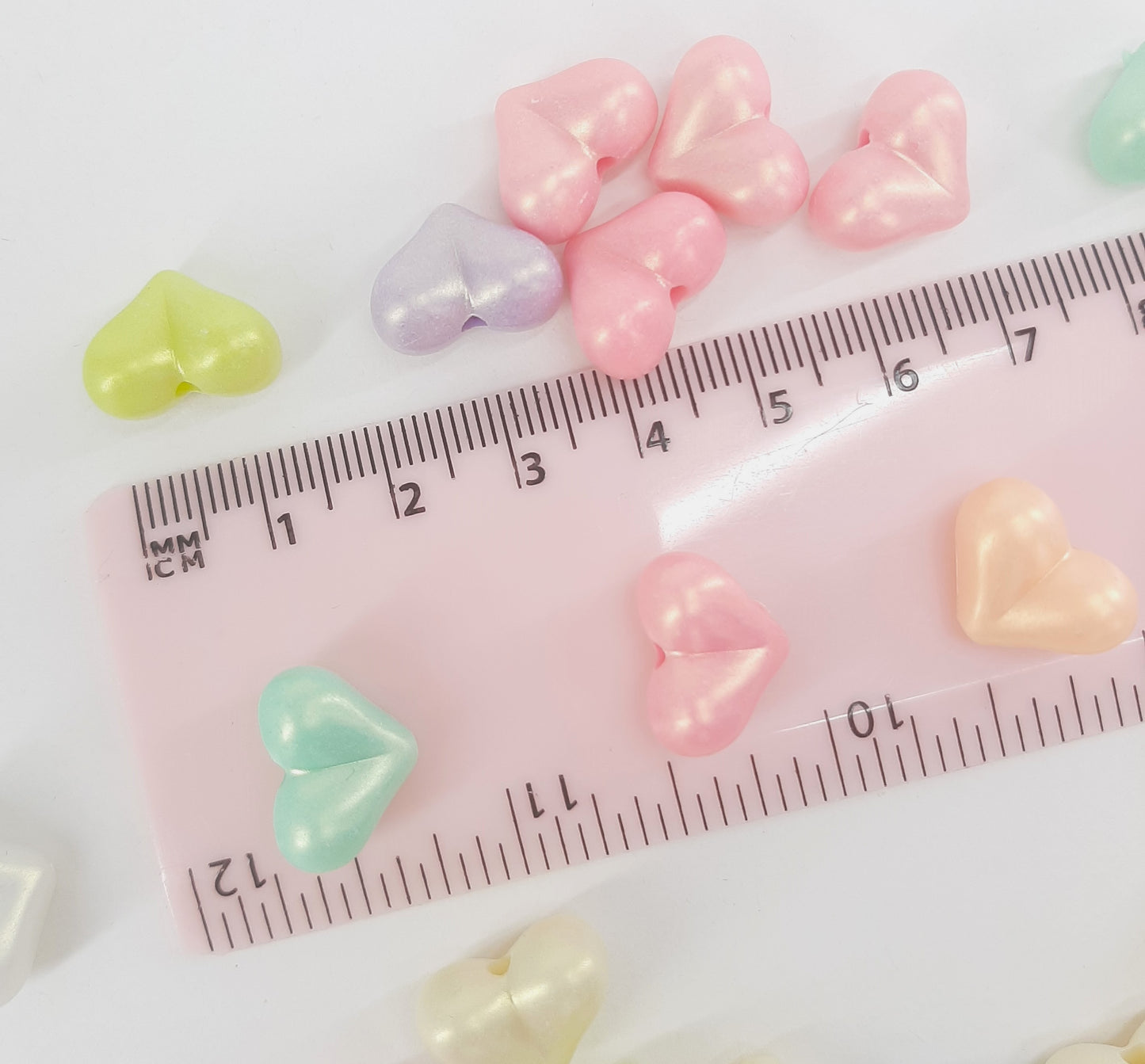 MIXED COLOUR HEART BEADS