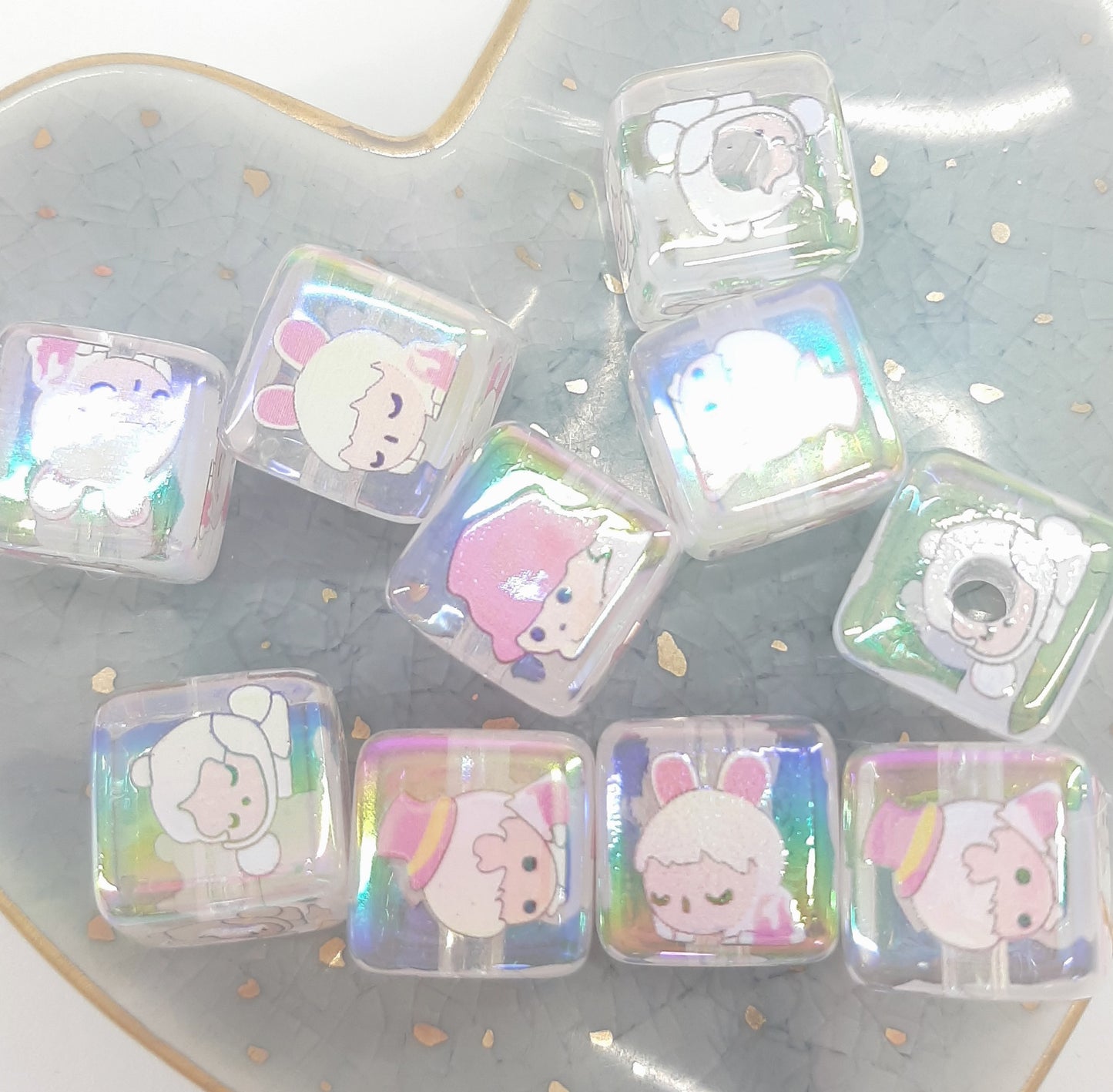 ACRYLIC POPMART CUBE BEADS