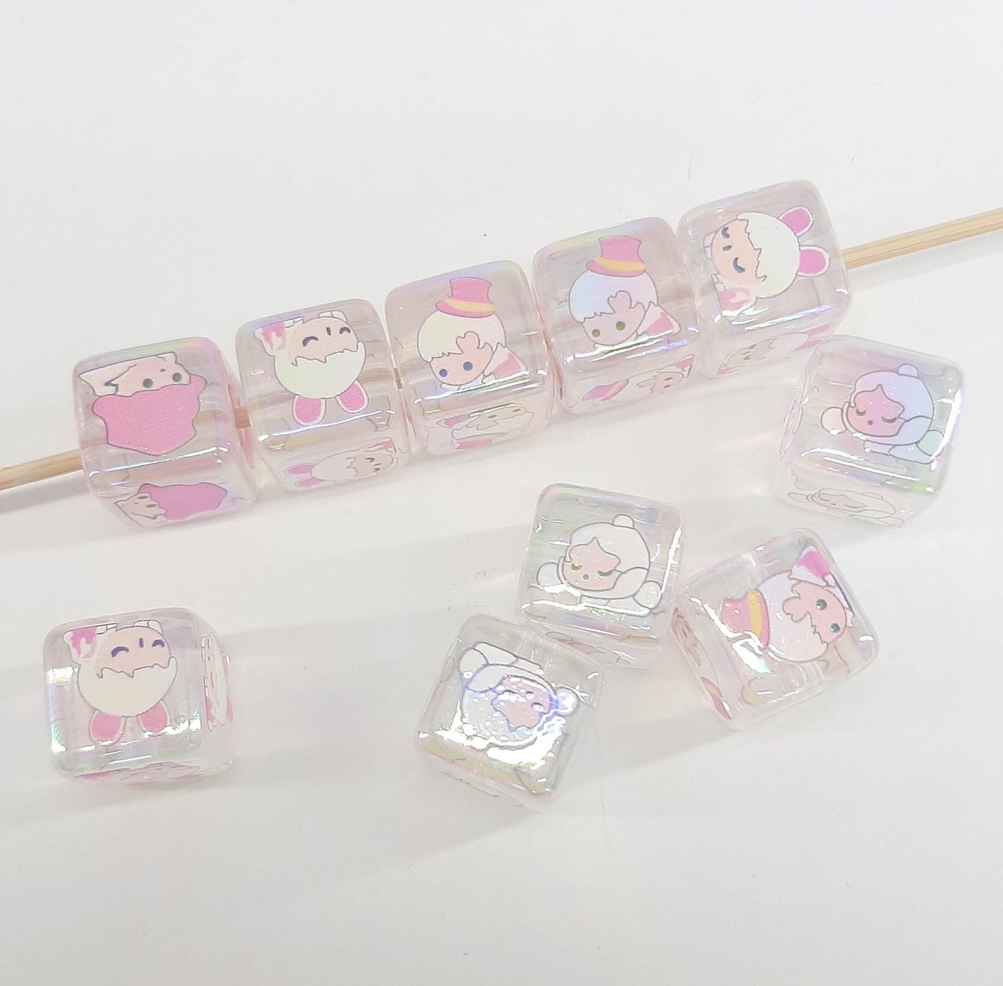 ACRYLIC POPMART CUBE BEADS