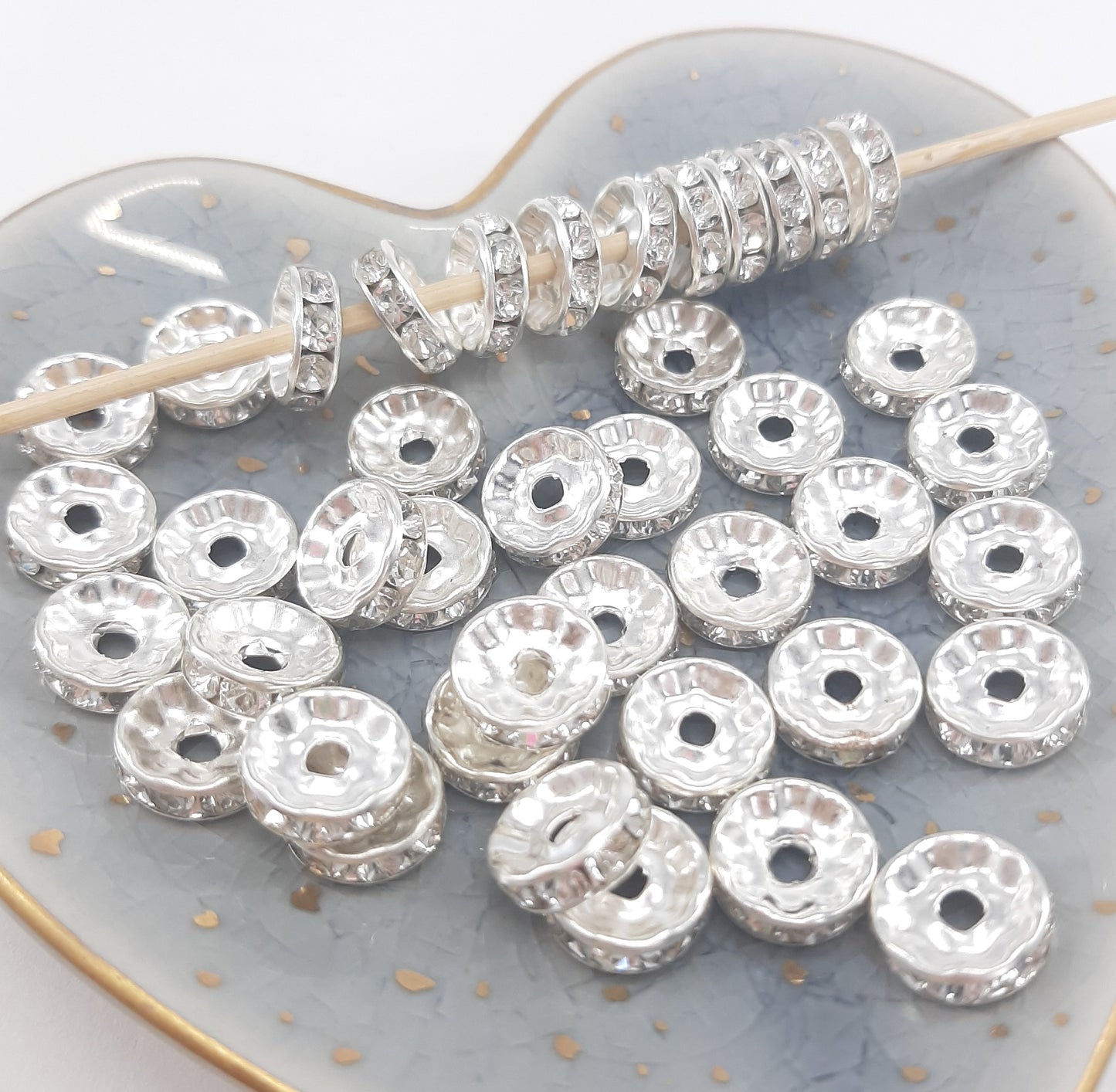RHINESTONE SPACERS 10MM