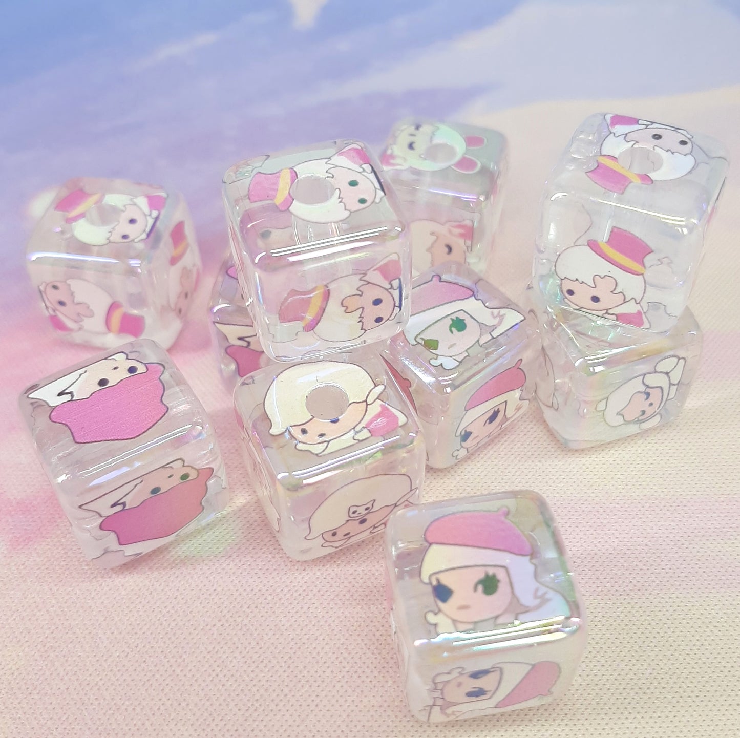 ACRYLIC POPMART CUBE BEADS