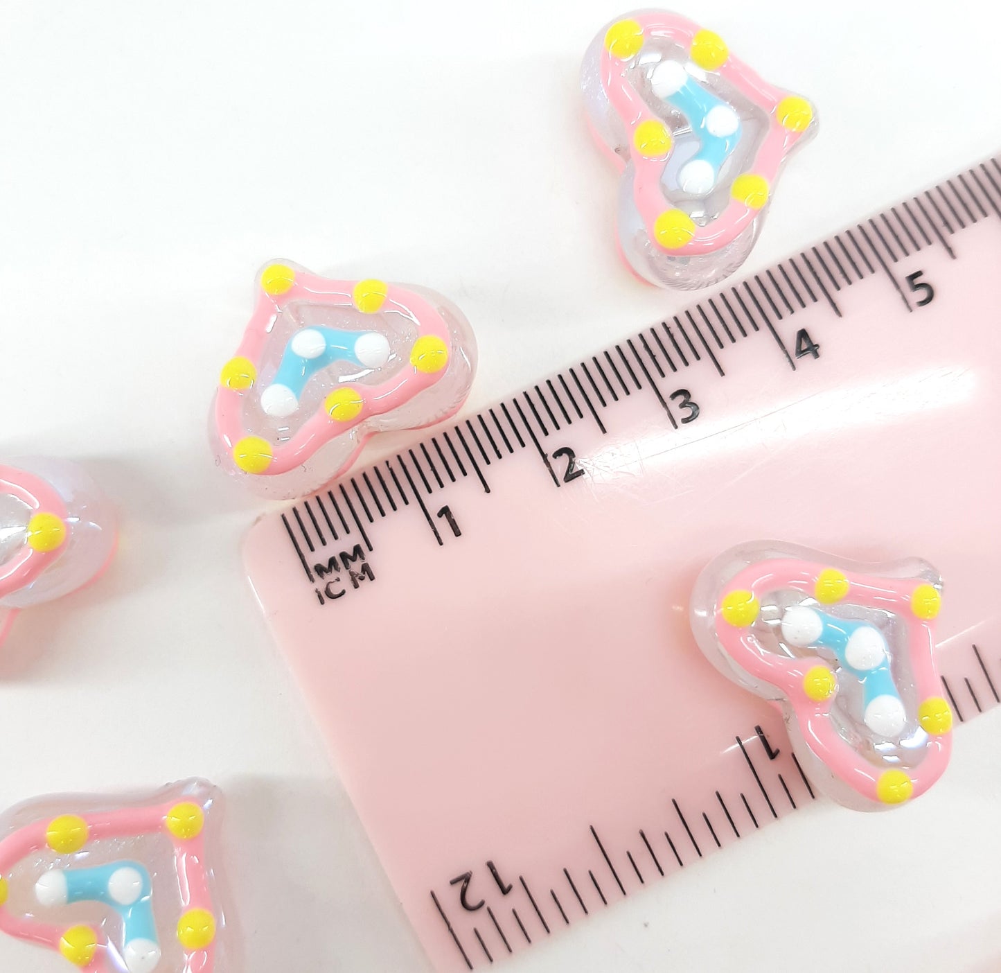 HEART SHAPE HAND PAINTED BEADS