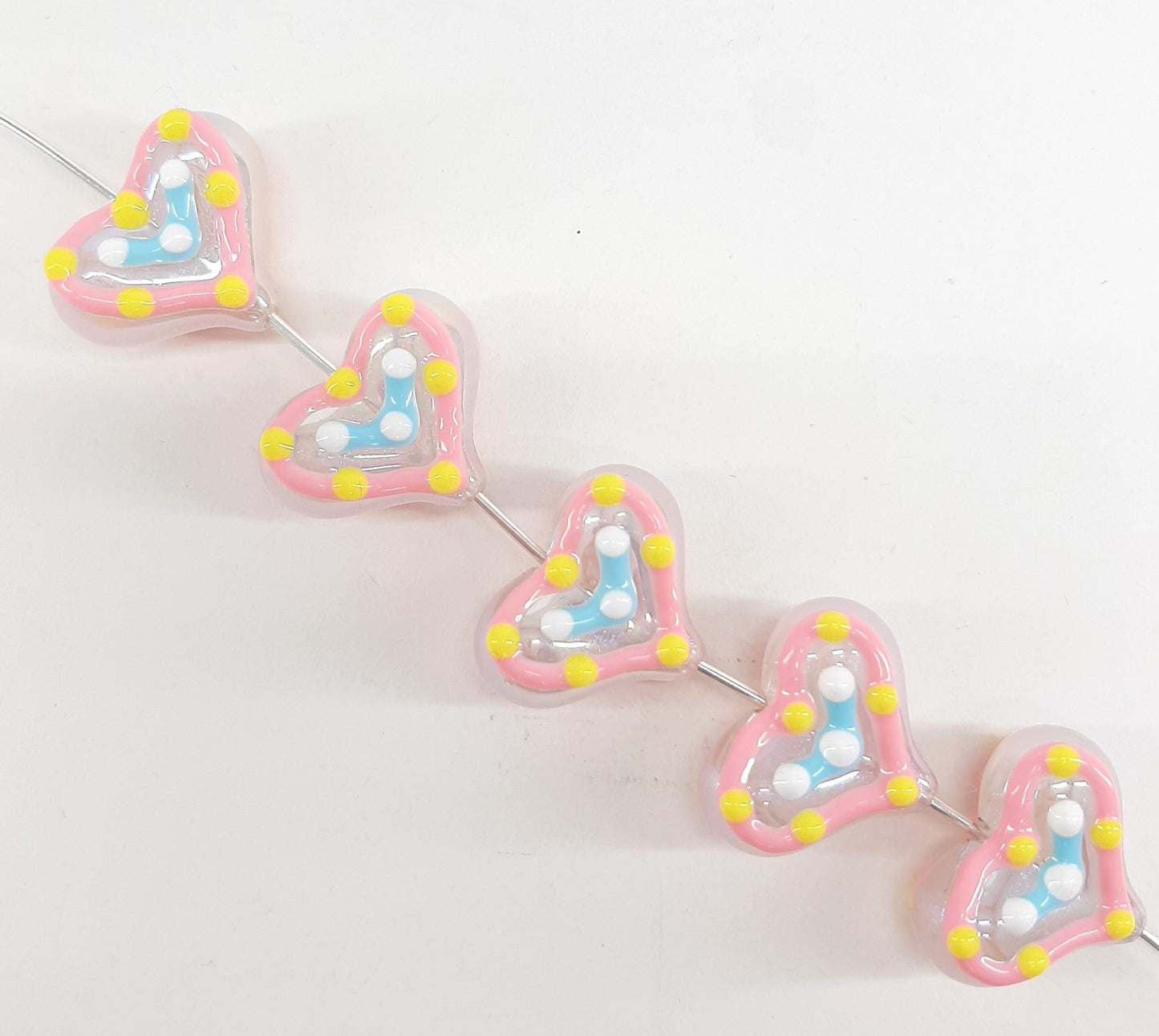 HEART SHAPE HAND PAINTED BEADS