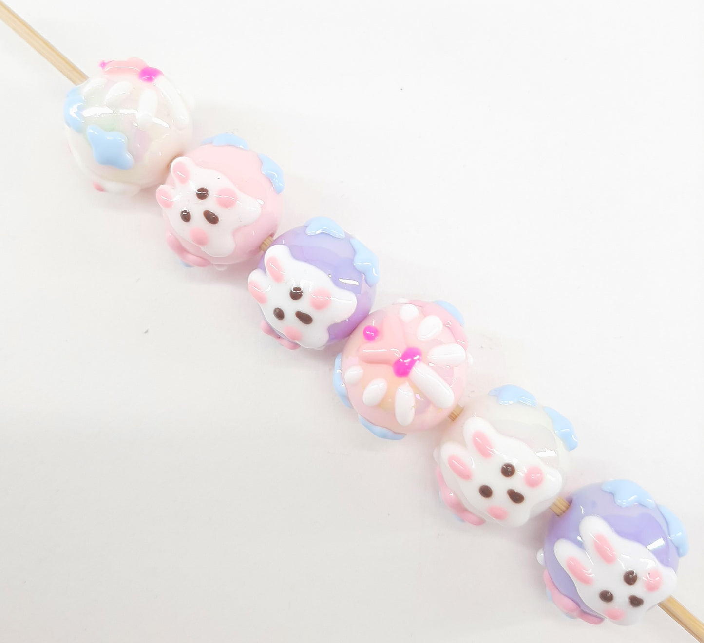 BUNNY HAND PAINTED BEADS