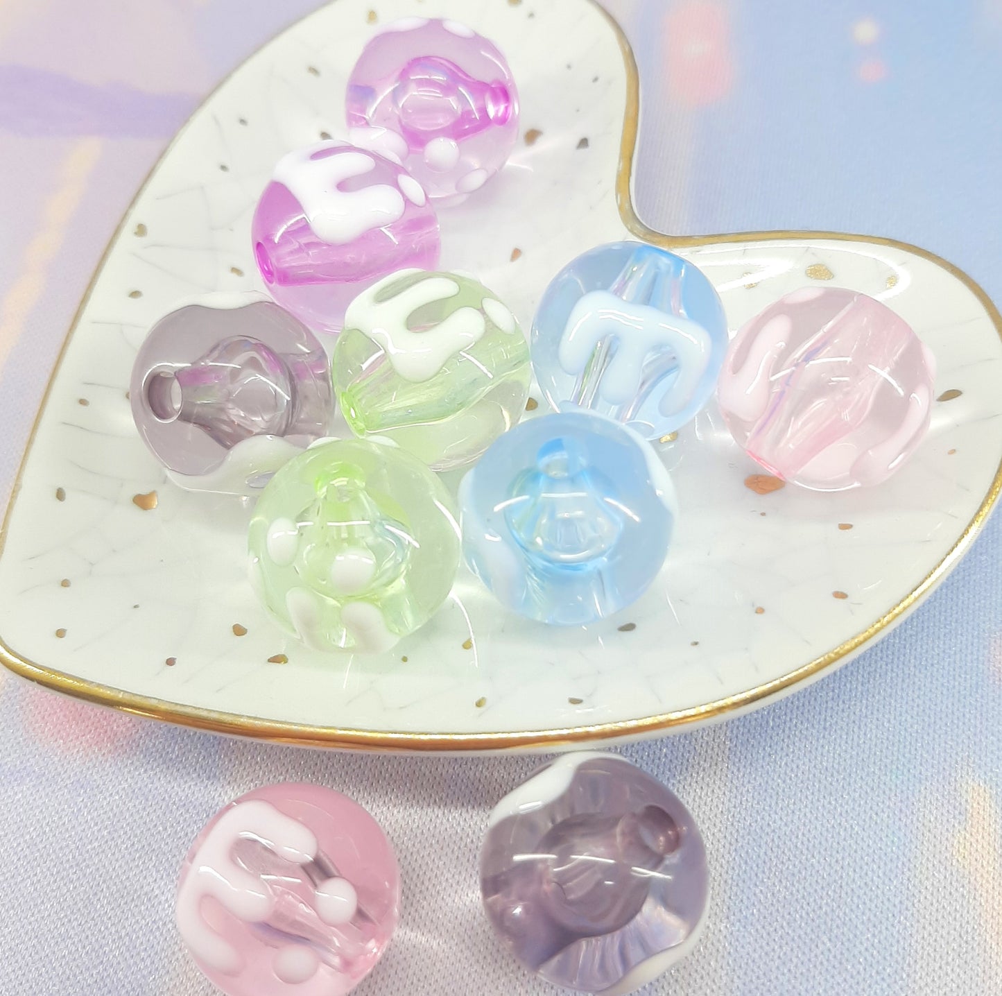 IRIDESCENT HAND PAINTED BEADS