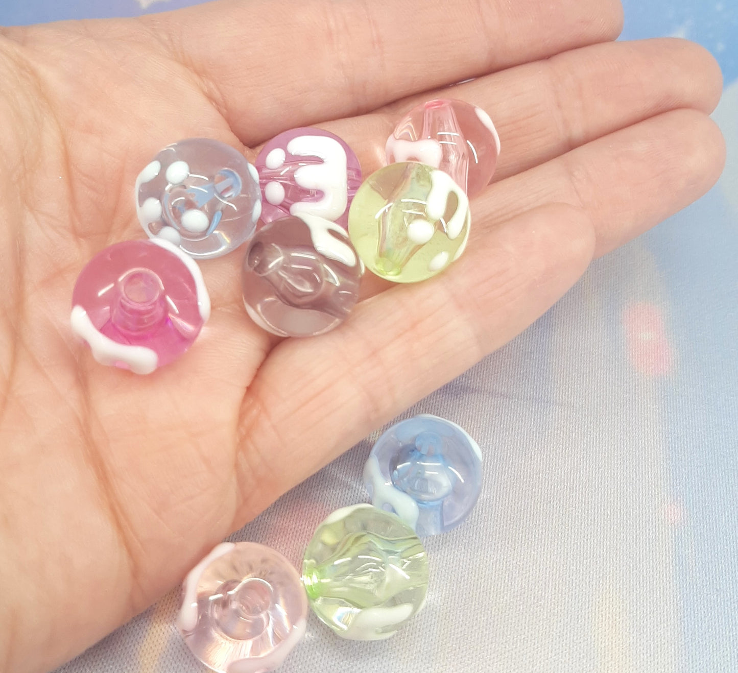 IRIDESCENT HAND PAINTED BEADS