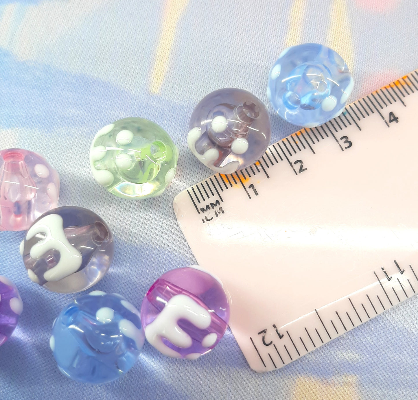 IRIDESCENT HAND PAINTED BEADS
