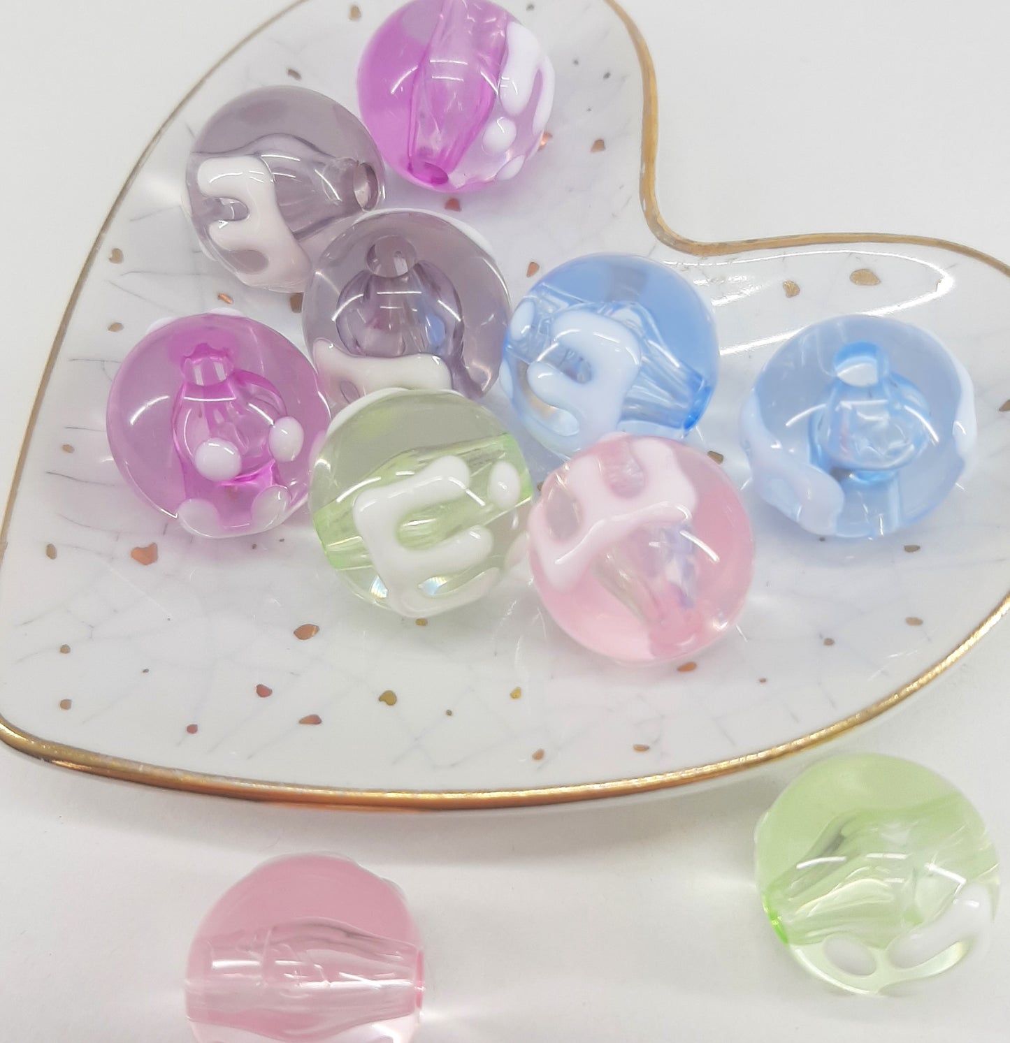 IRIDESCENT HAND PAINTED BEADS
