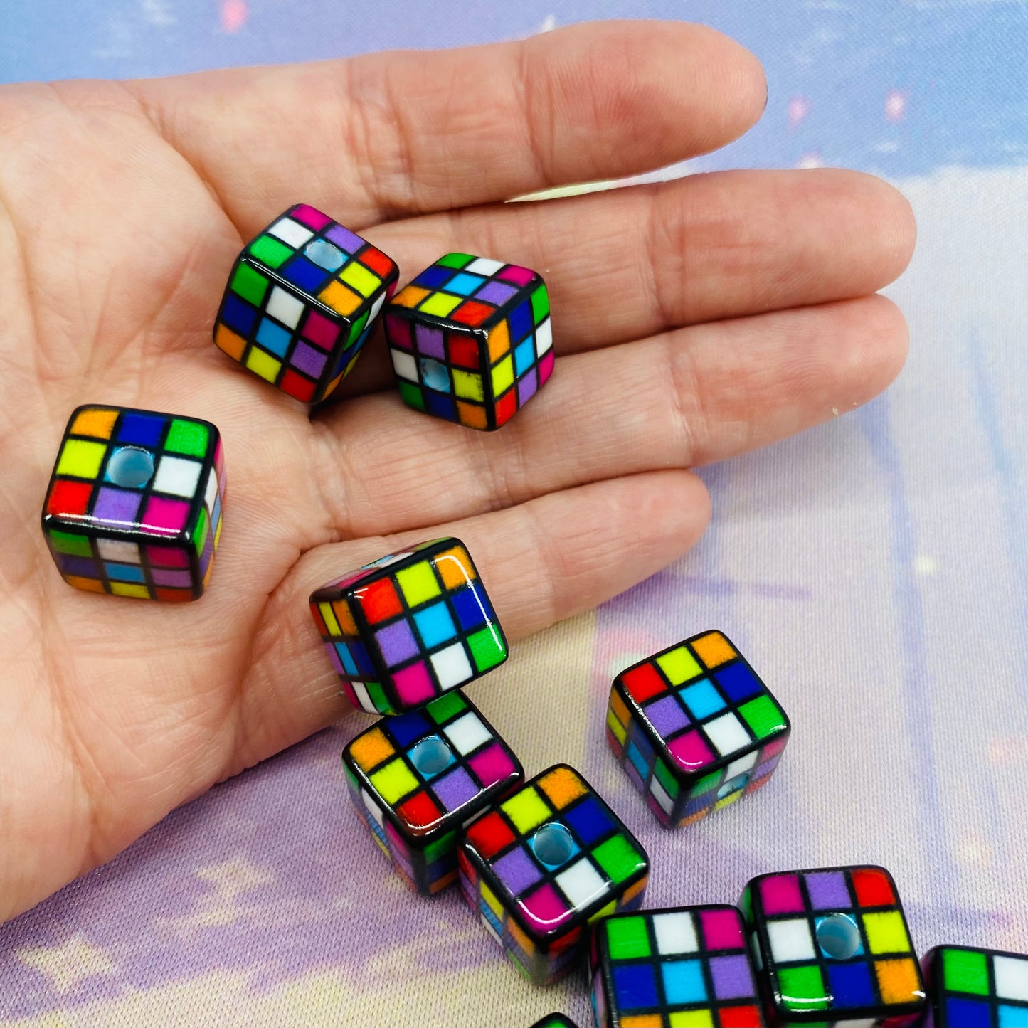 Pack of 6 Rubik's Cube Beads