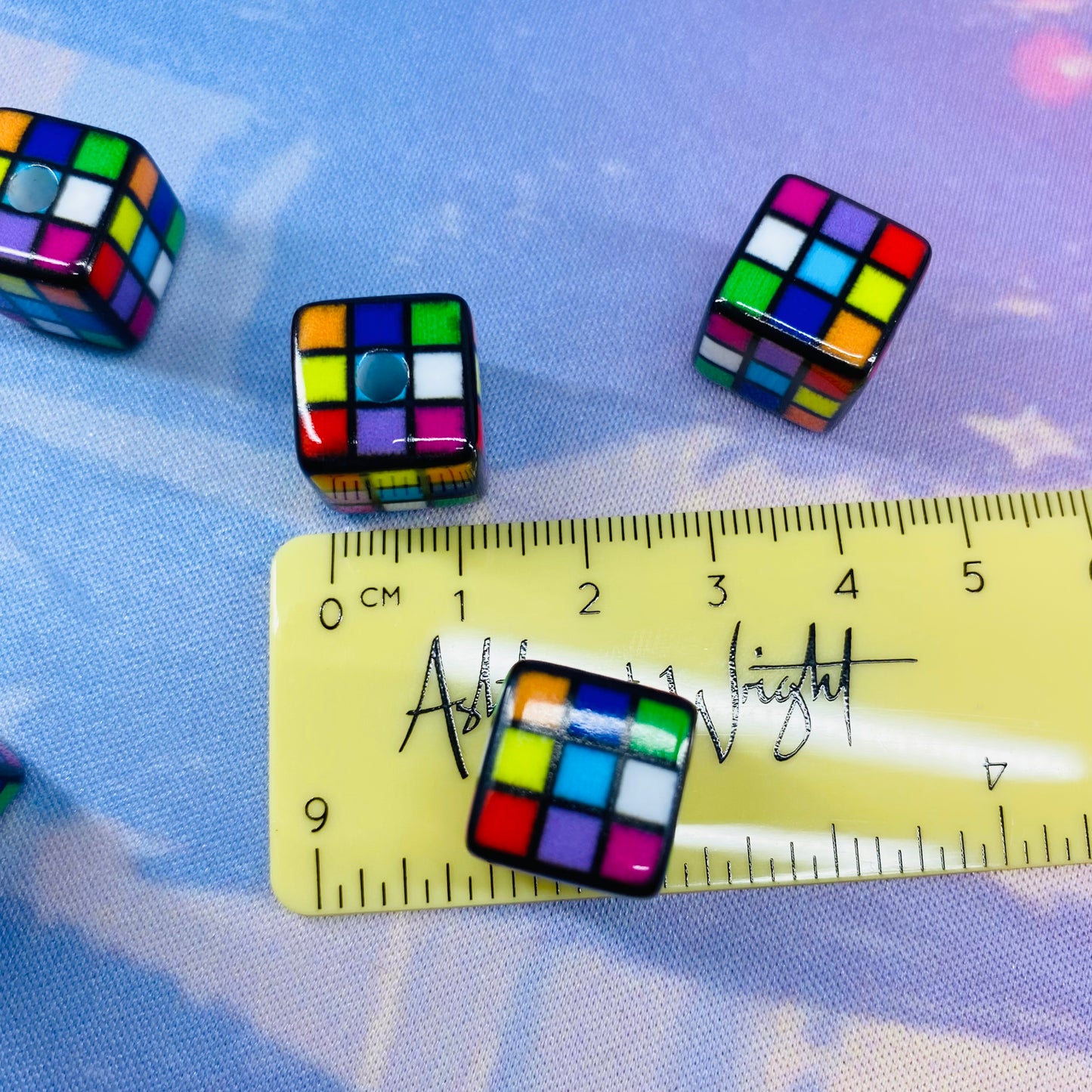 Pack of 6 Rubik's Cube Beads