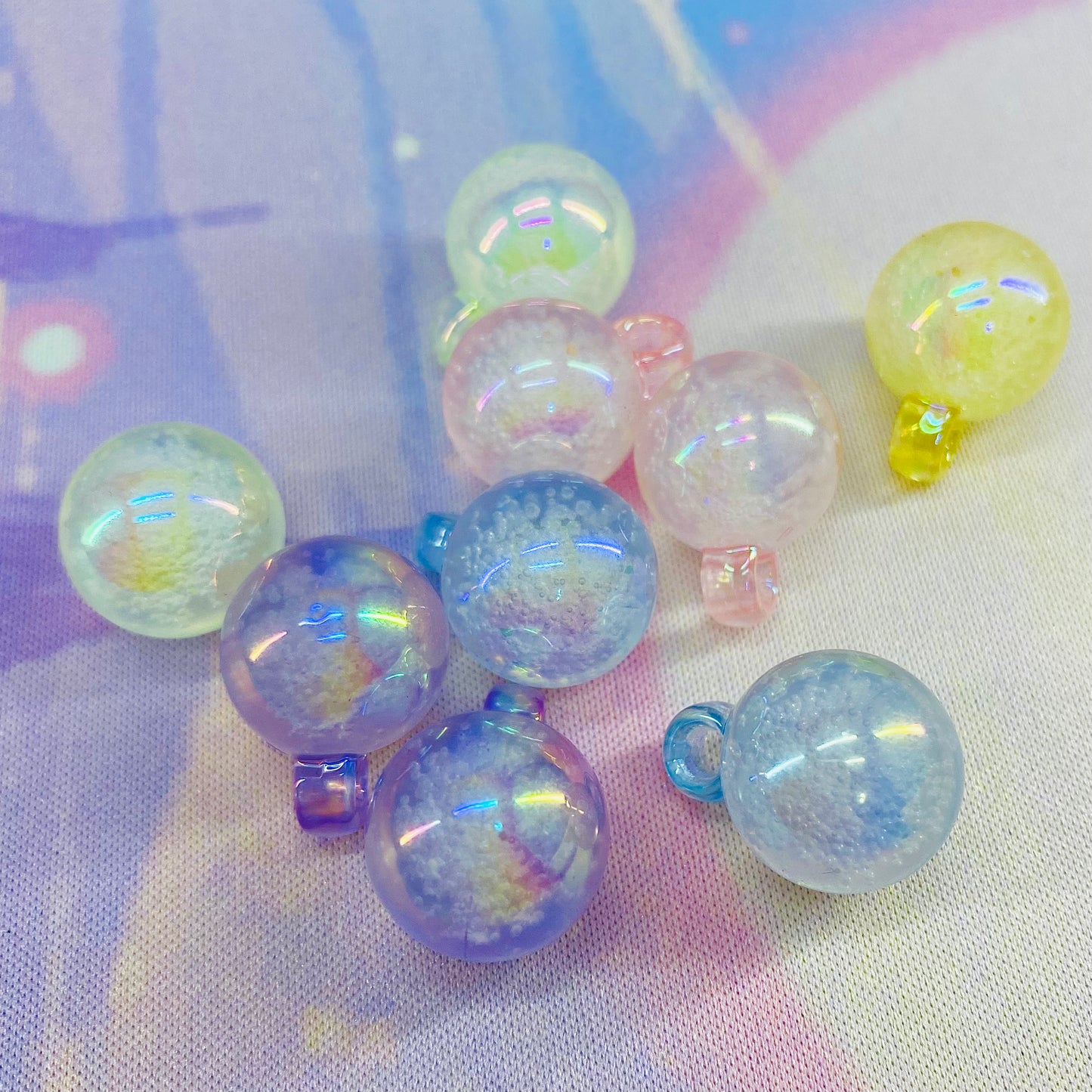 Pack of 10 Round Pendant Bubble Beads