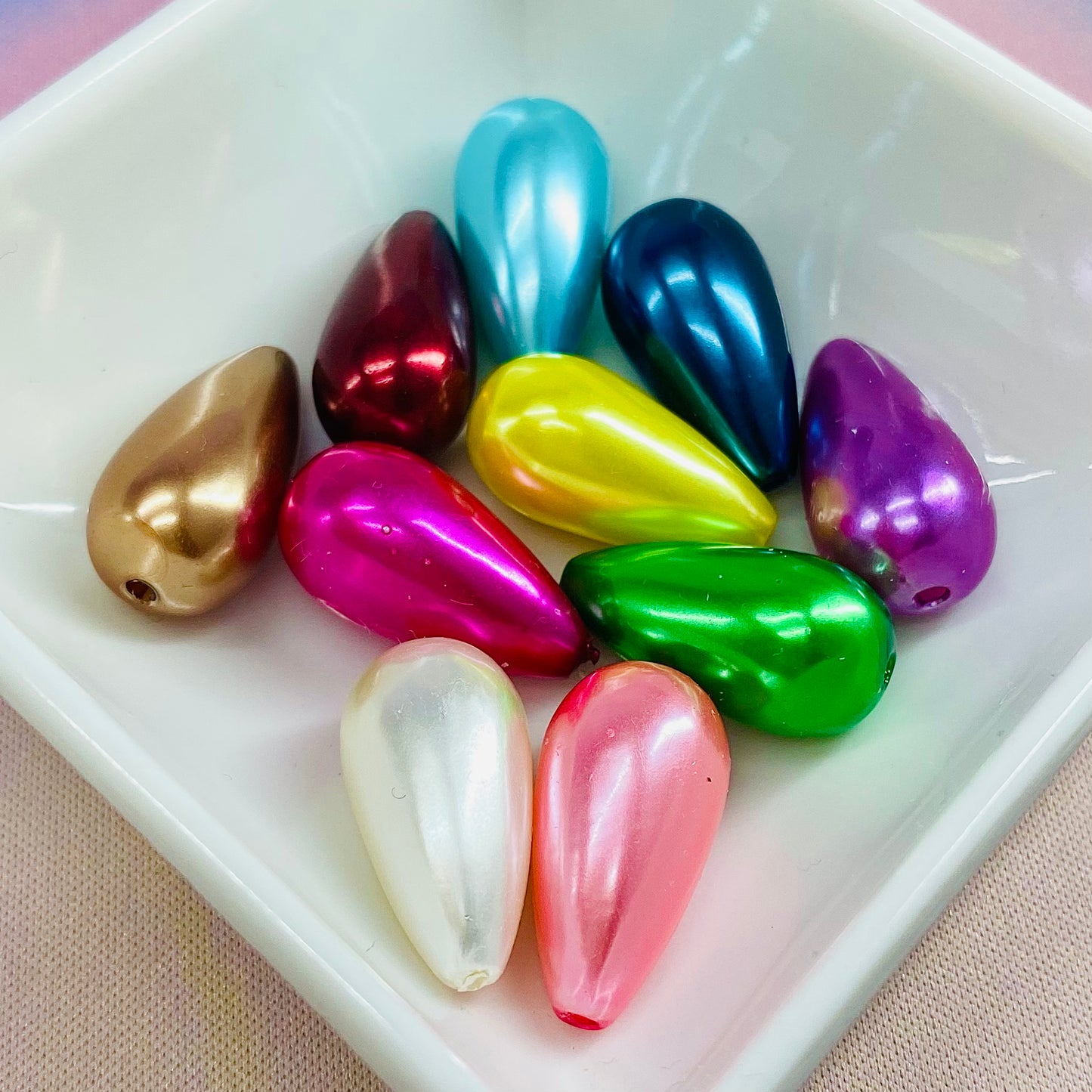 Pack of 10 Large Pearl Drop Beads