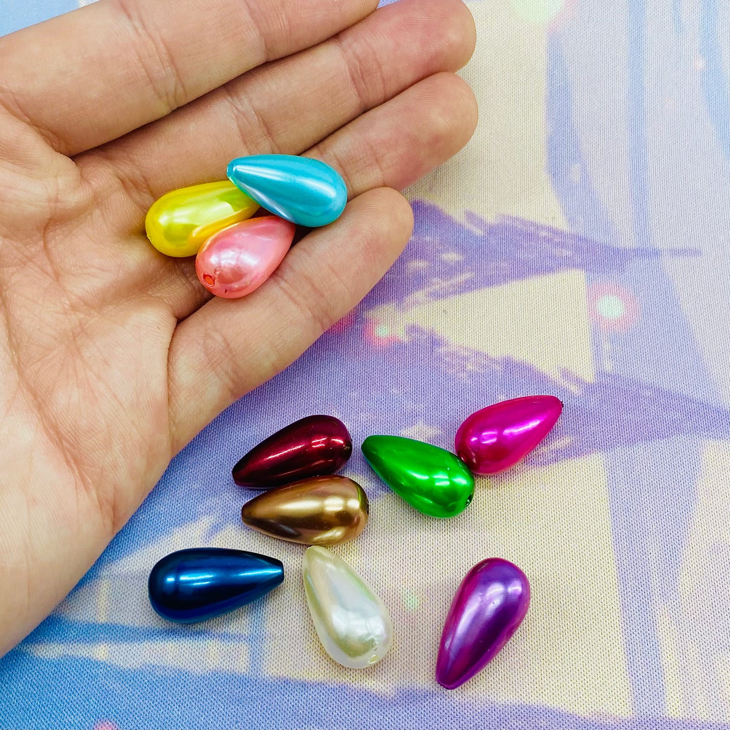 Pack of 10 Large Pearl Drop Beads