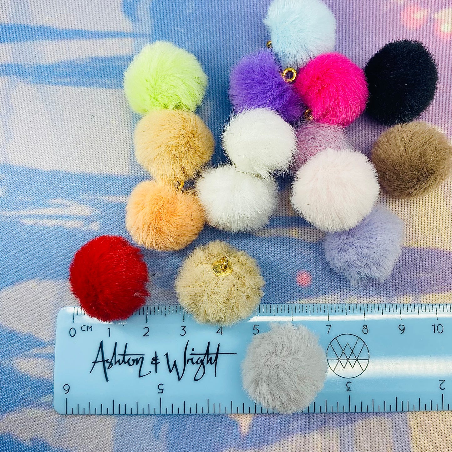 Pack of 10 Fluffy PomPom Pendants