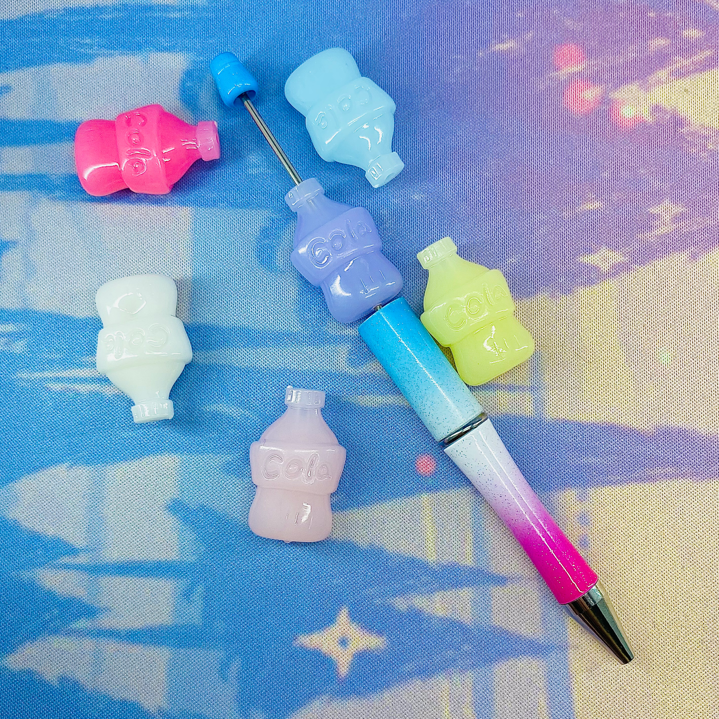 Pack of 6 Cola Bottle Jelly Beads