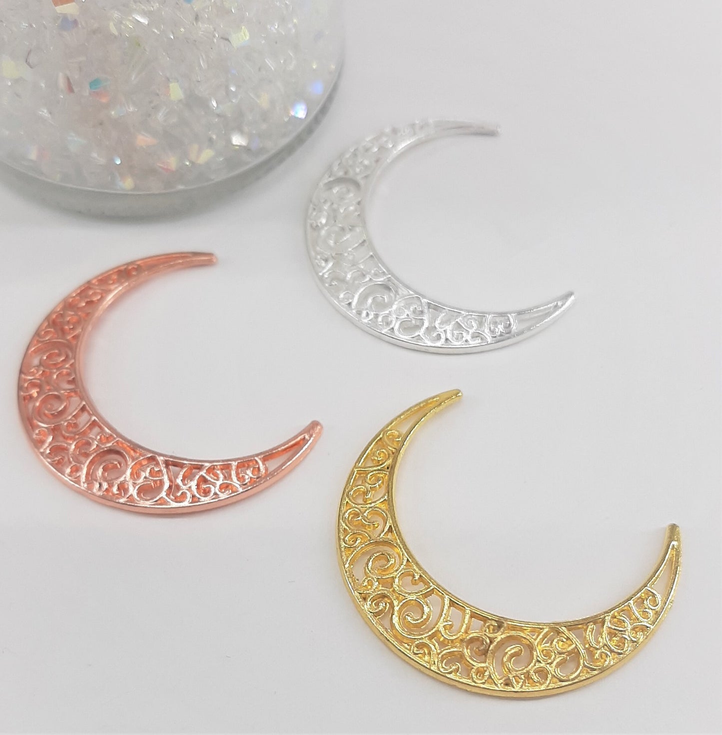 LARGE FILIGREE MOON CONNECTORS