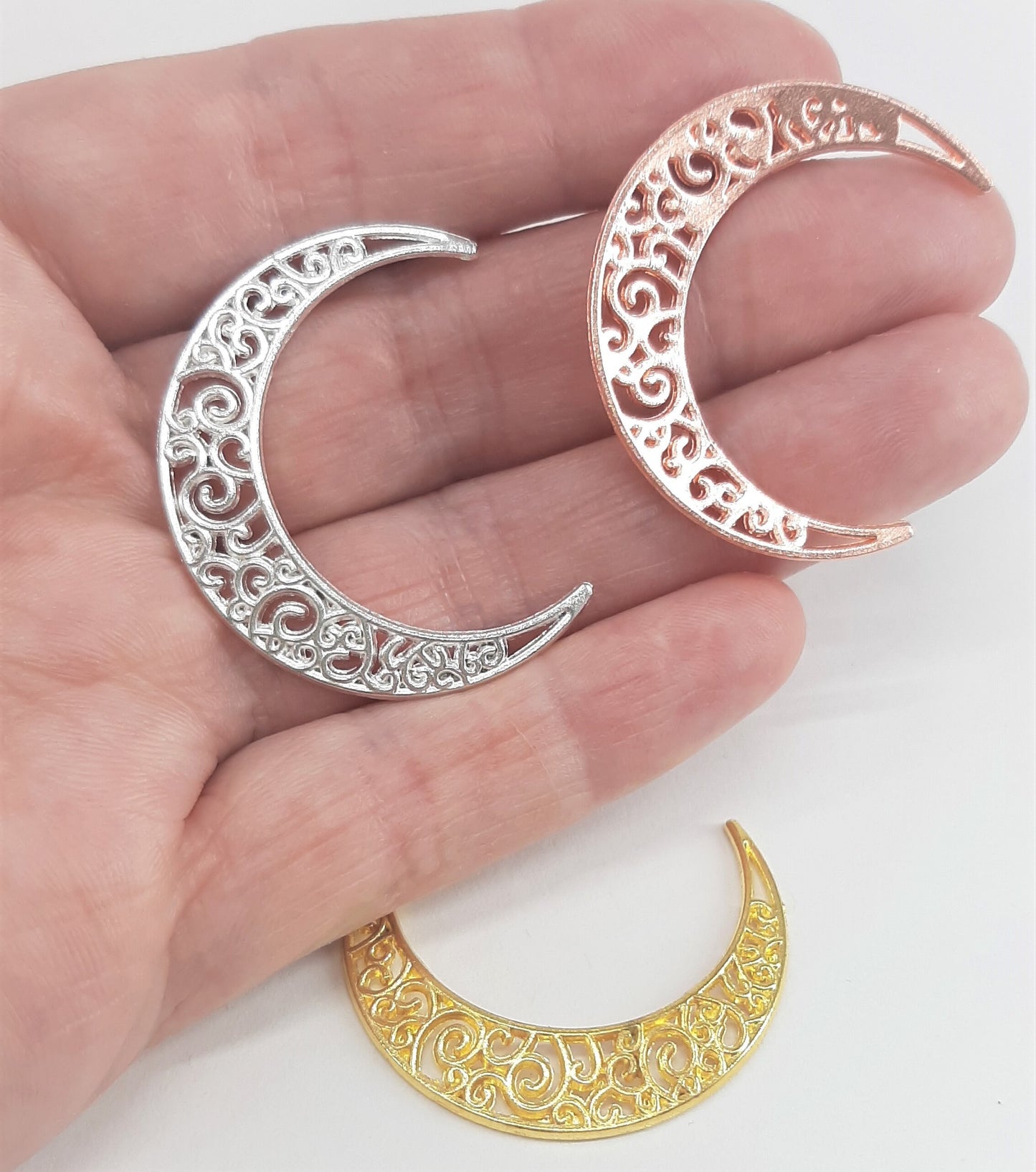 LARGE FILIGREE MOON CONNECTORS