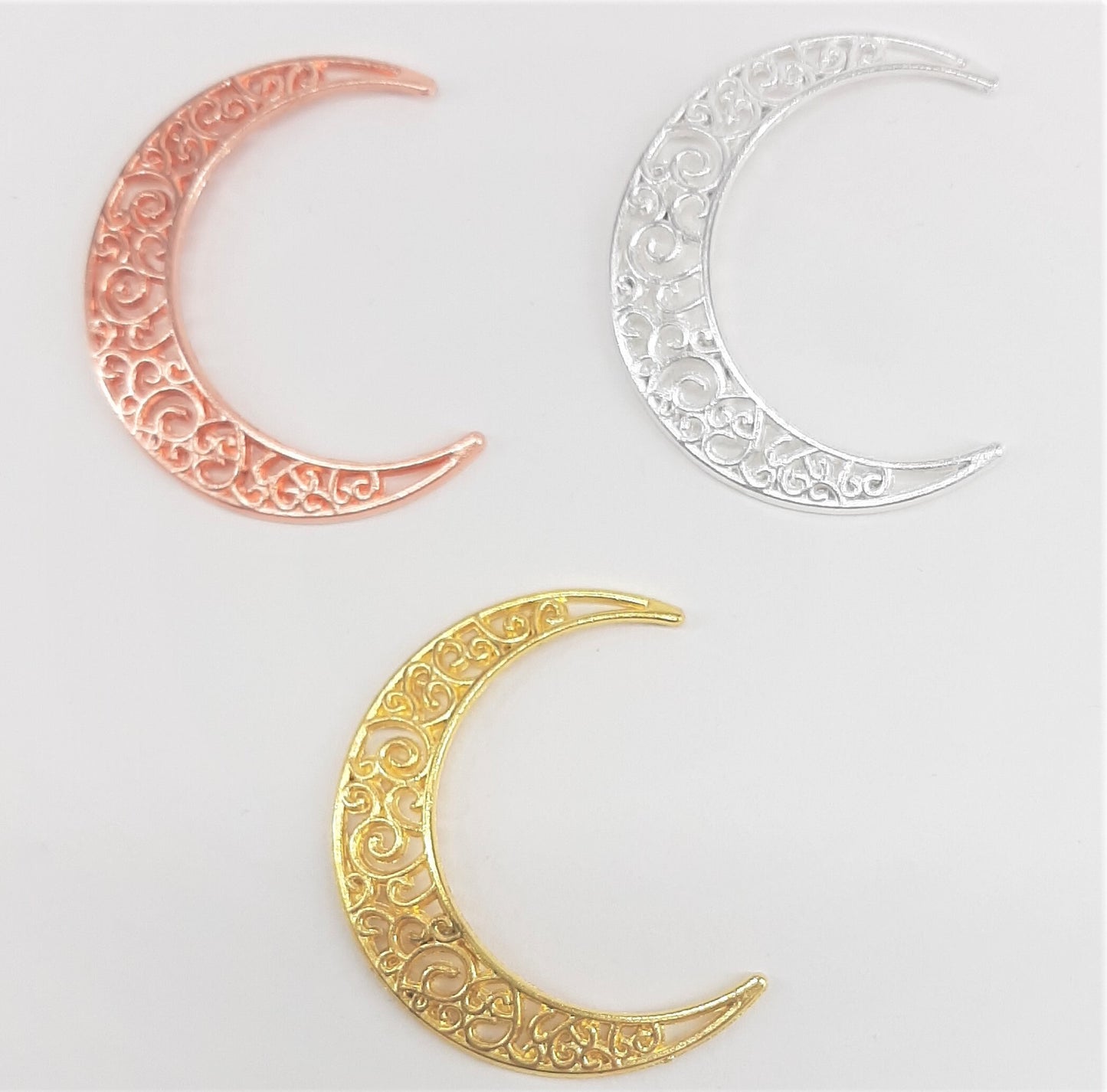 LARGE FILIGREE MOON CONNECTORS