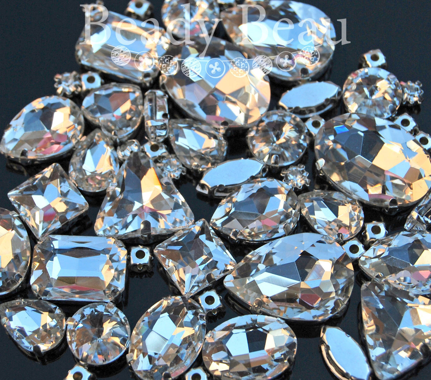 MIXED PACK OF CLEAR RHINESTONES