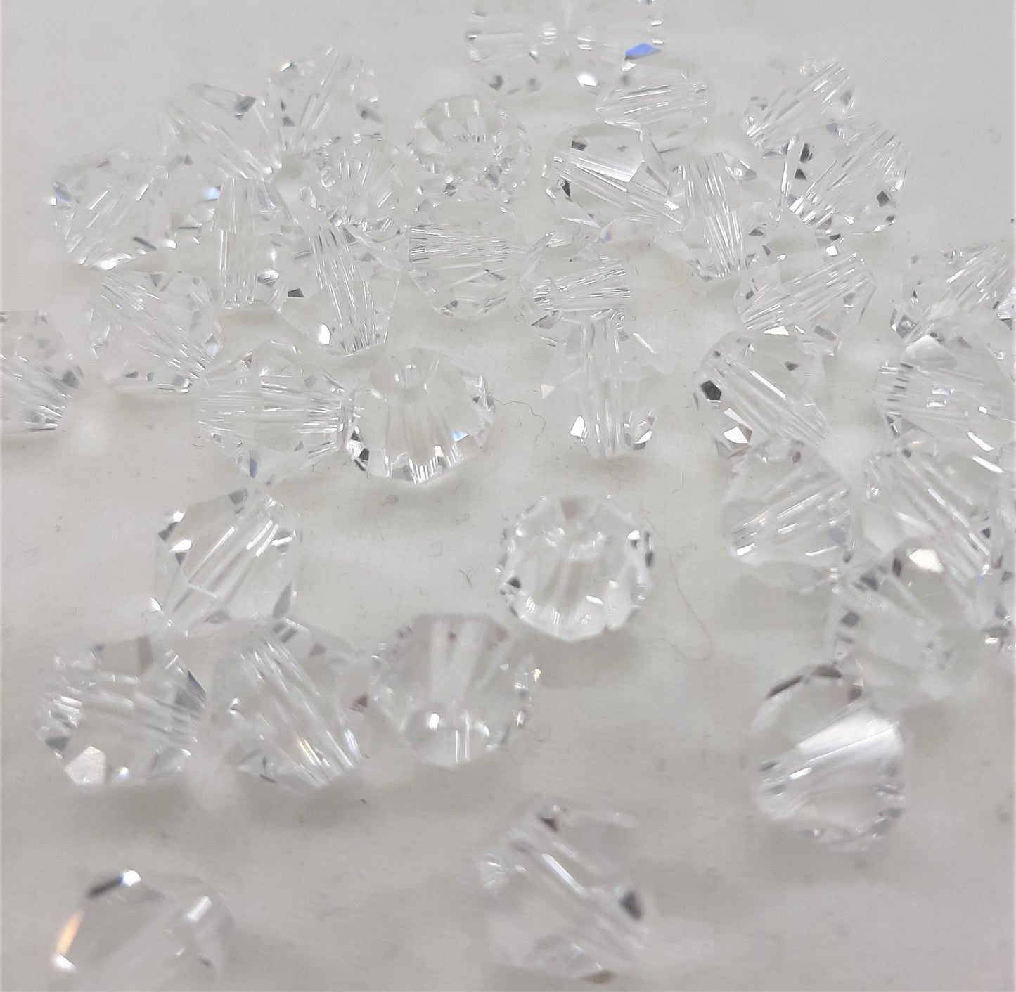 LARGE PACKS OF BICONE GLASS CLEAR CRYSTAL BEADS