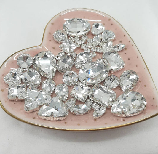 MIXED PACK OF CLEAR RHINESTONES