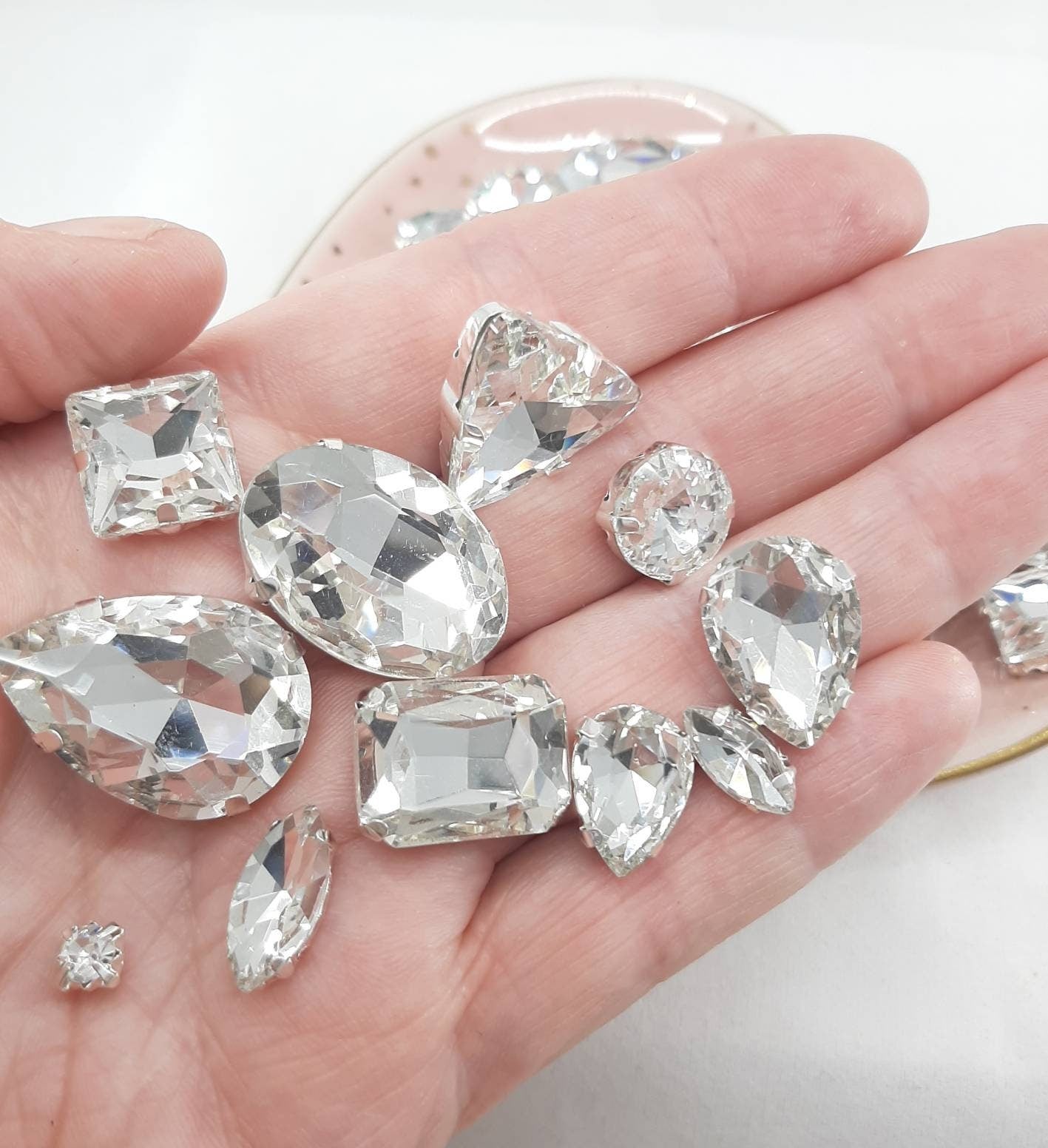 MIXED PACK OF CLEAR RHINESTONES