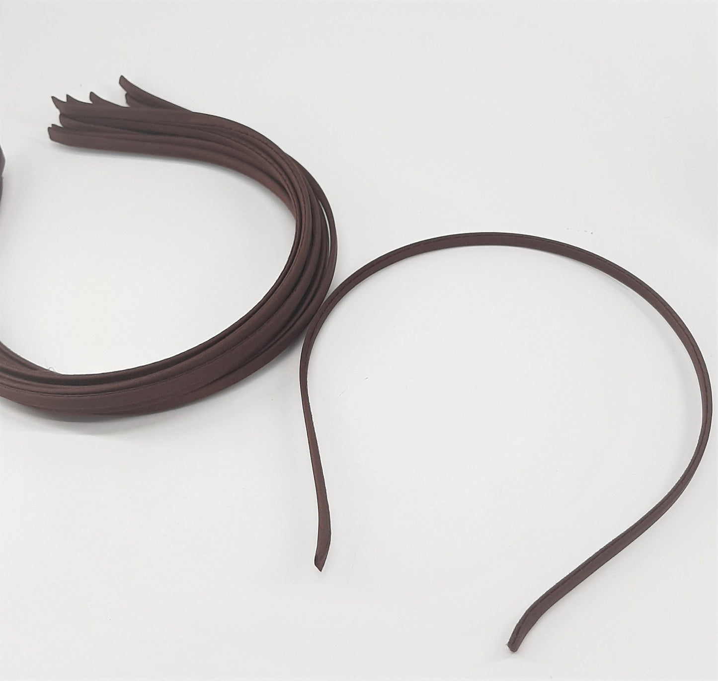 RIBBON COVERED HEADBAND - BROWN