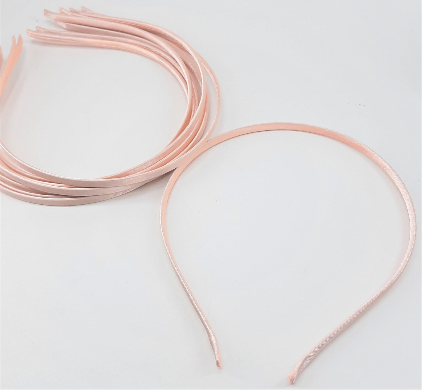 RIBBON COVERED HEADBAND - PEACH