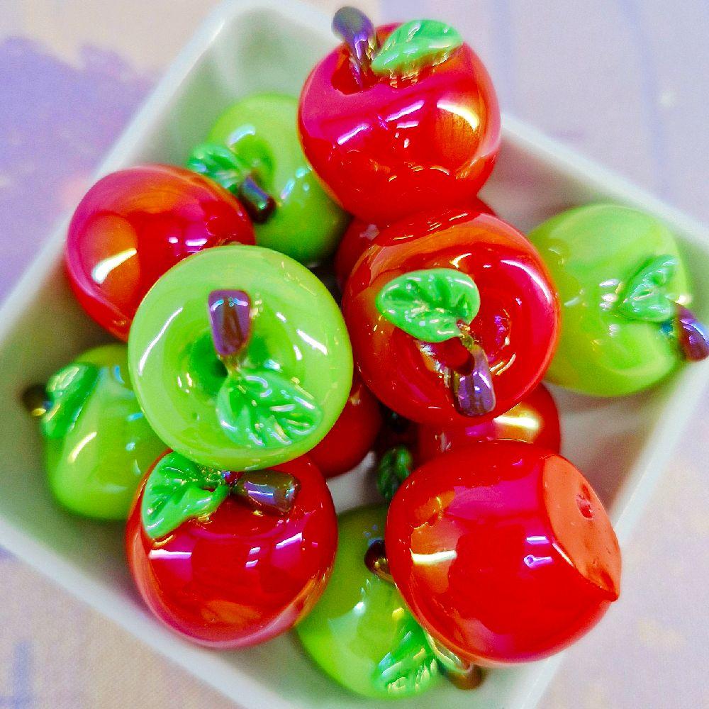 Pack of 2 Apple Beads, Fits on Beadable Pen