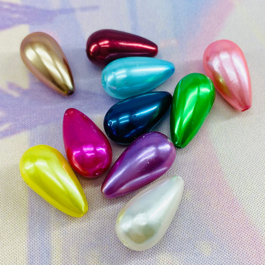 Pack of 10 Large Pearl Drop Beads