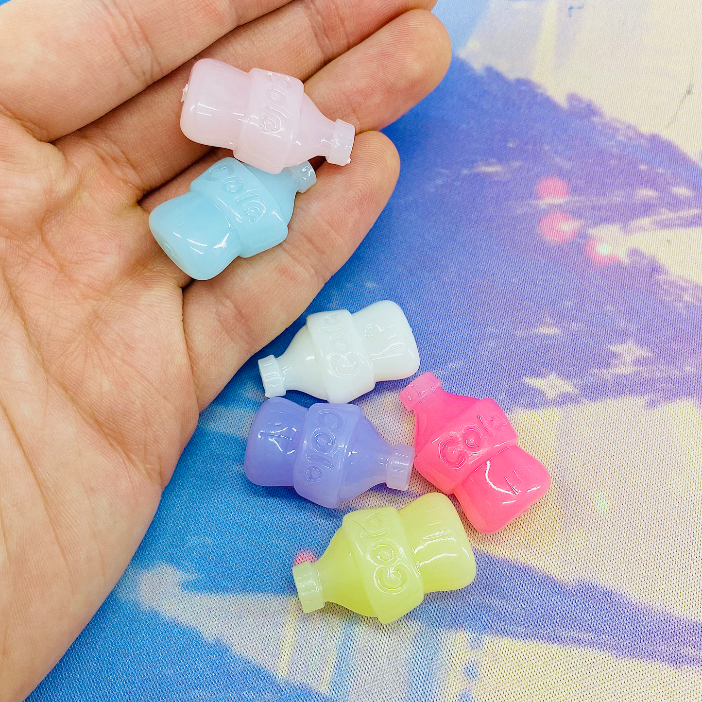 Pack of 6 Cola Bottle Jelly Beads