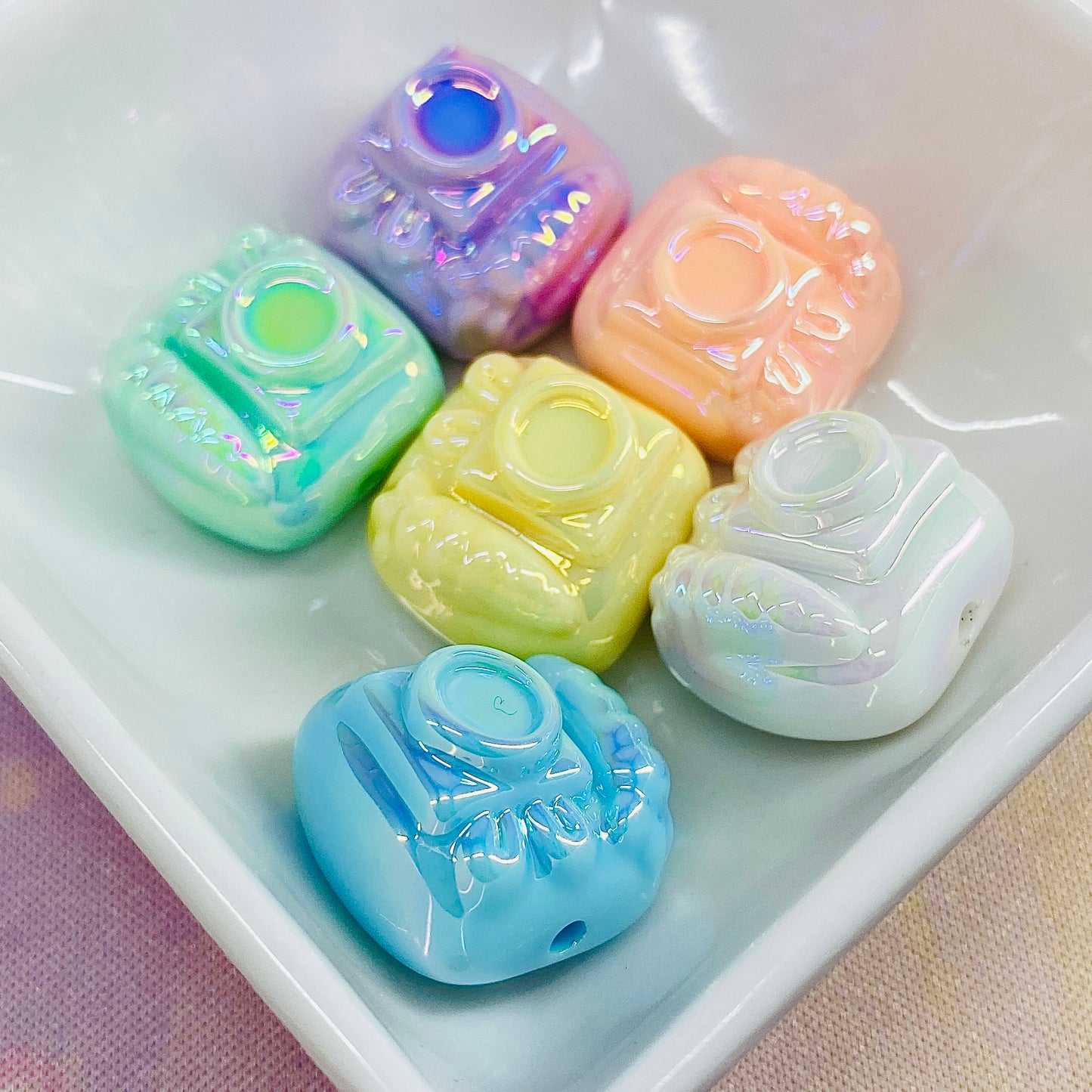 Pack of 5 Kawaii Pastel Camera Beads