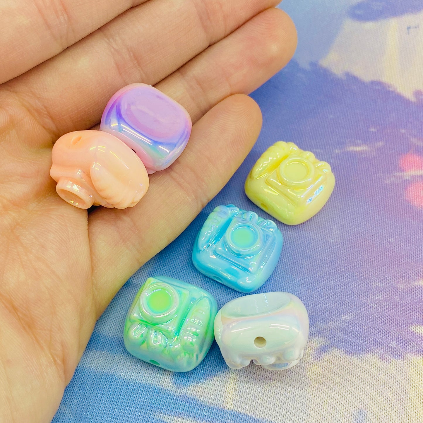 Pack of 5 Kawaii Pastel Camera Beads