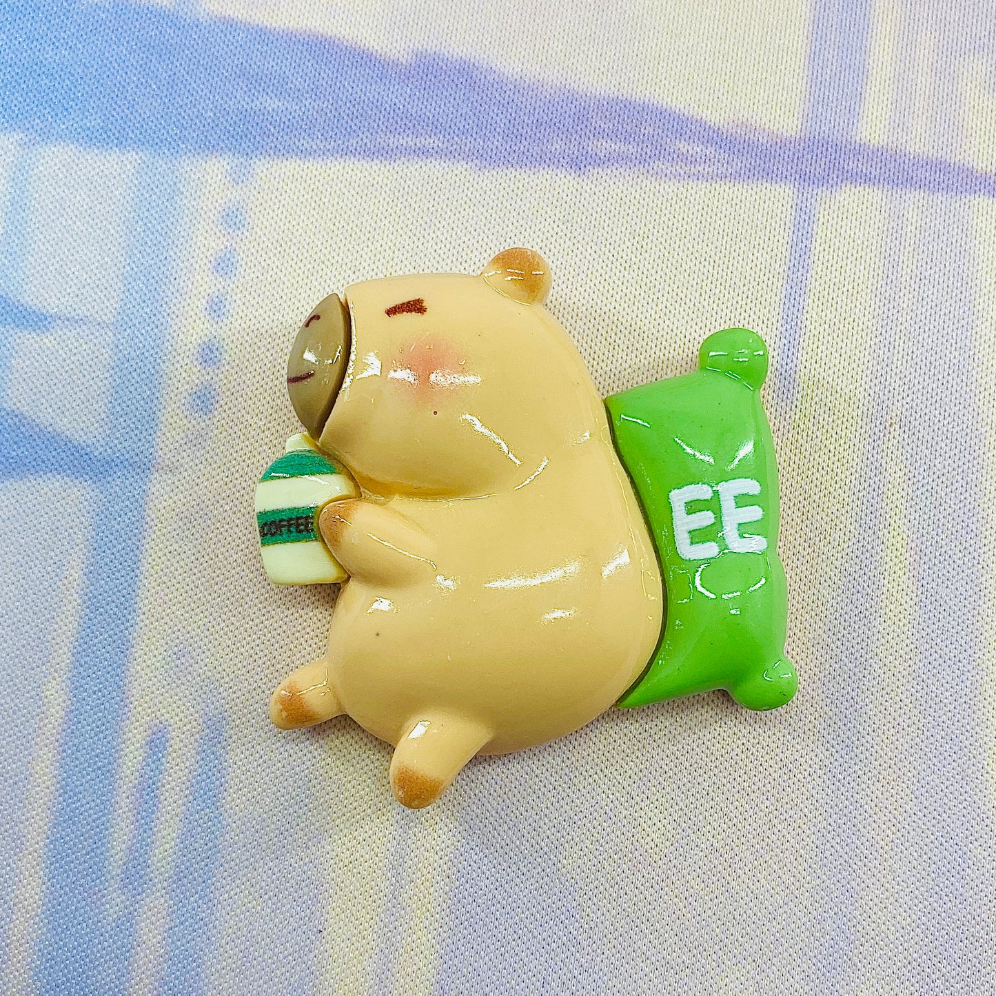 Cute Kawaii Capybara Coffee Large Flatback Charm