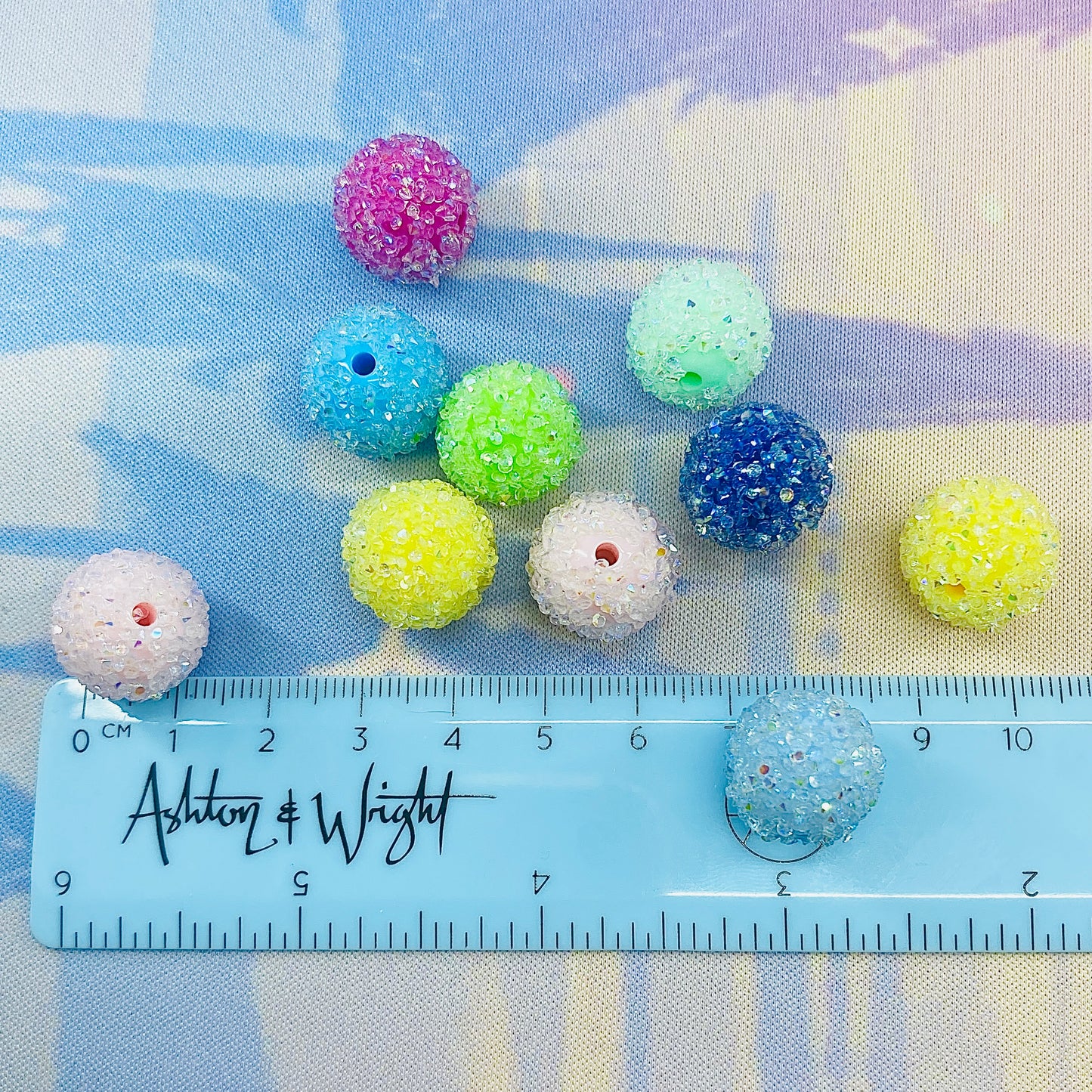 Pack of 10 Colourful 16mm Sugar Beads, Fits Beadable Pen