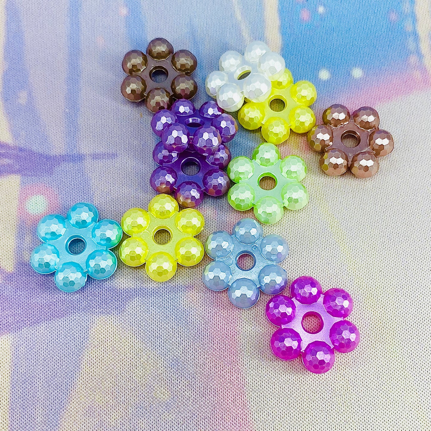 Pack of 10 Large Flower Spacer Beads