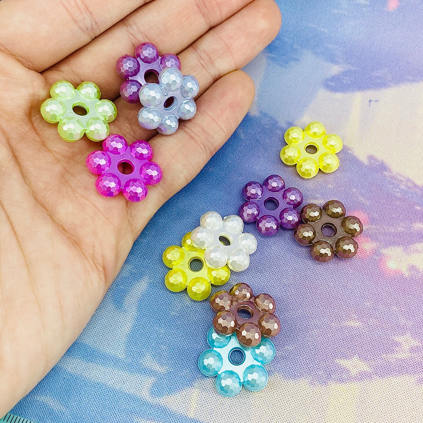 Pack of 10 Large Flower Spacer Beads