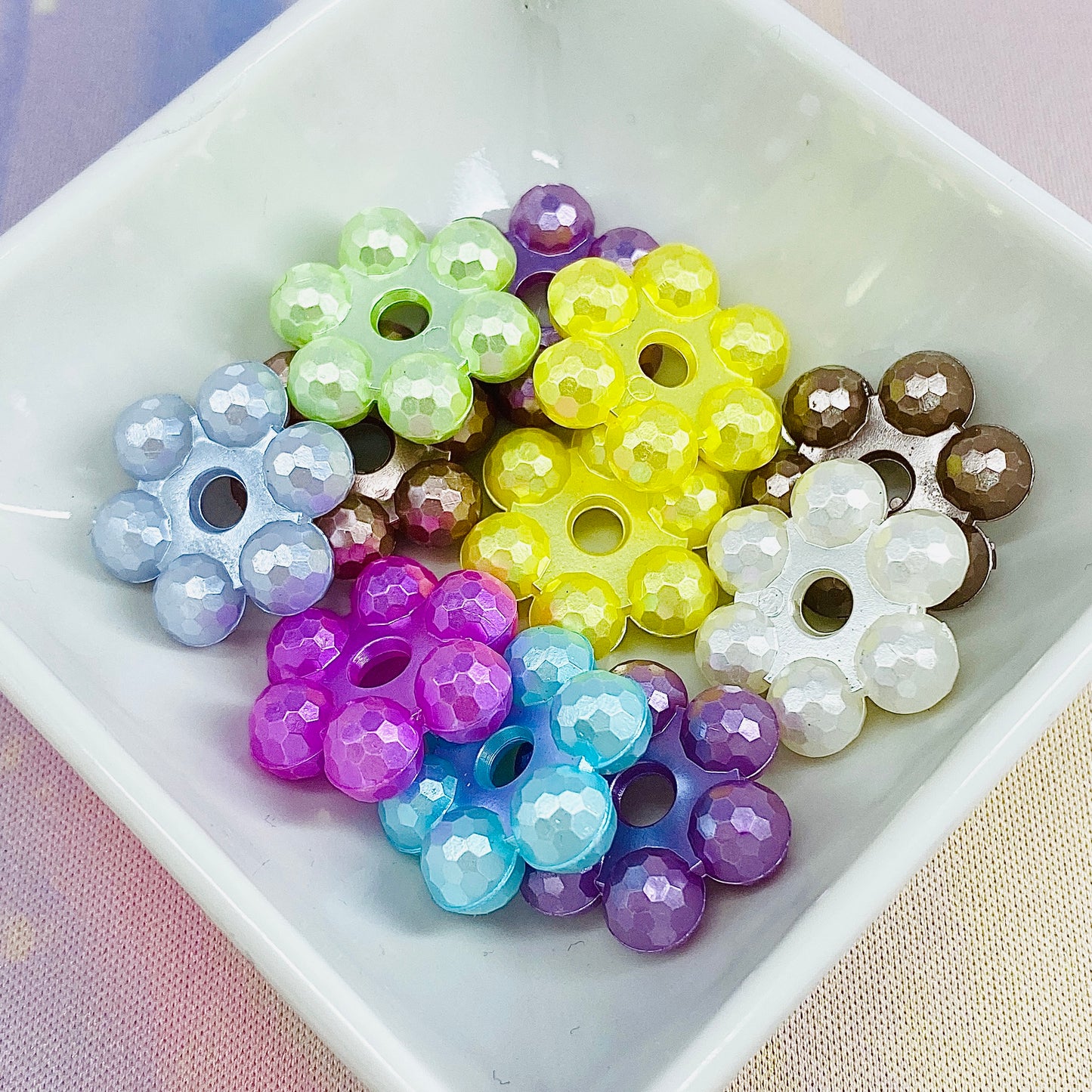 Pack of 10 Large Flower Spacer Beads