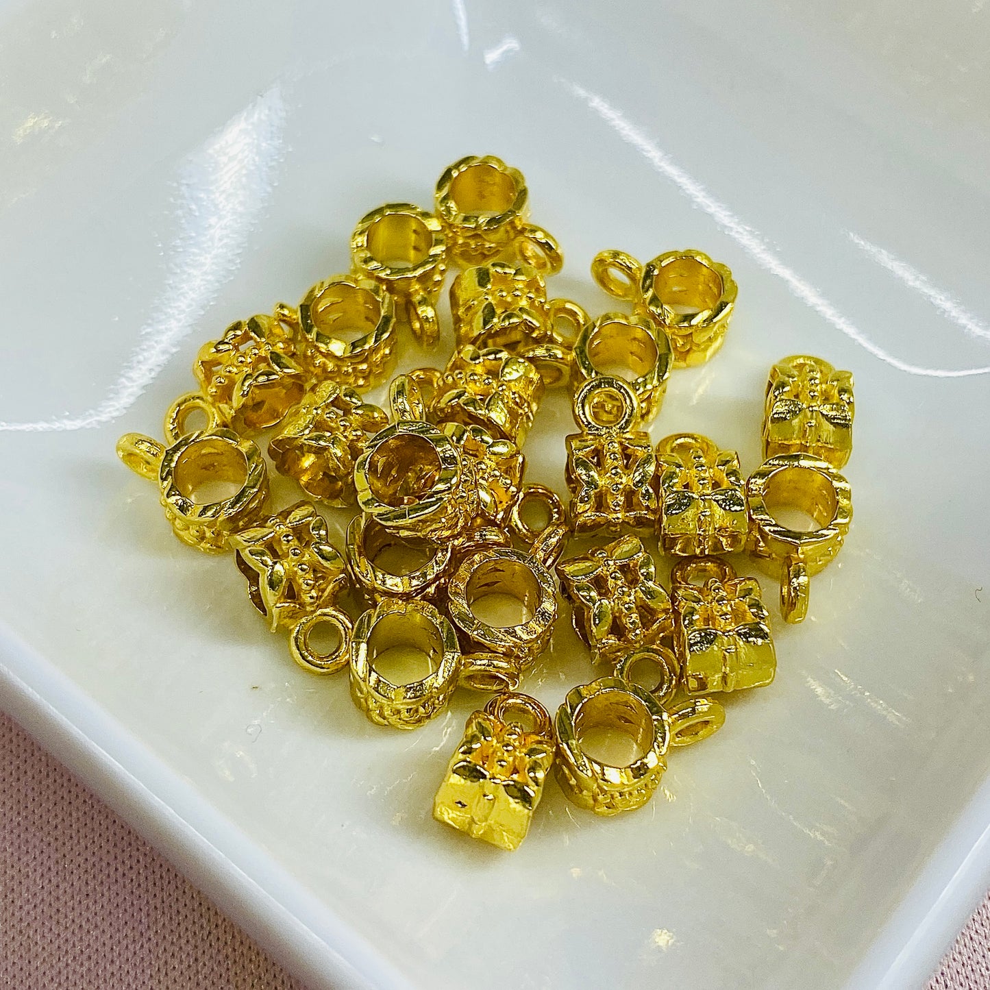 Pack of 25 Metal Pendant Spacers with Loop