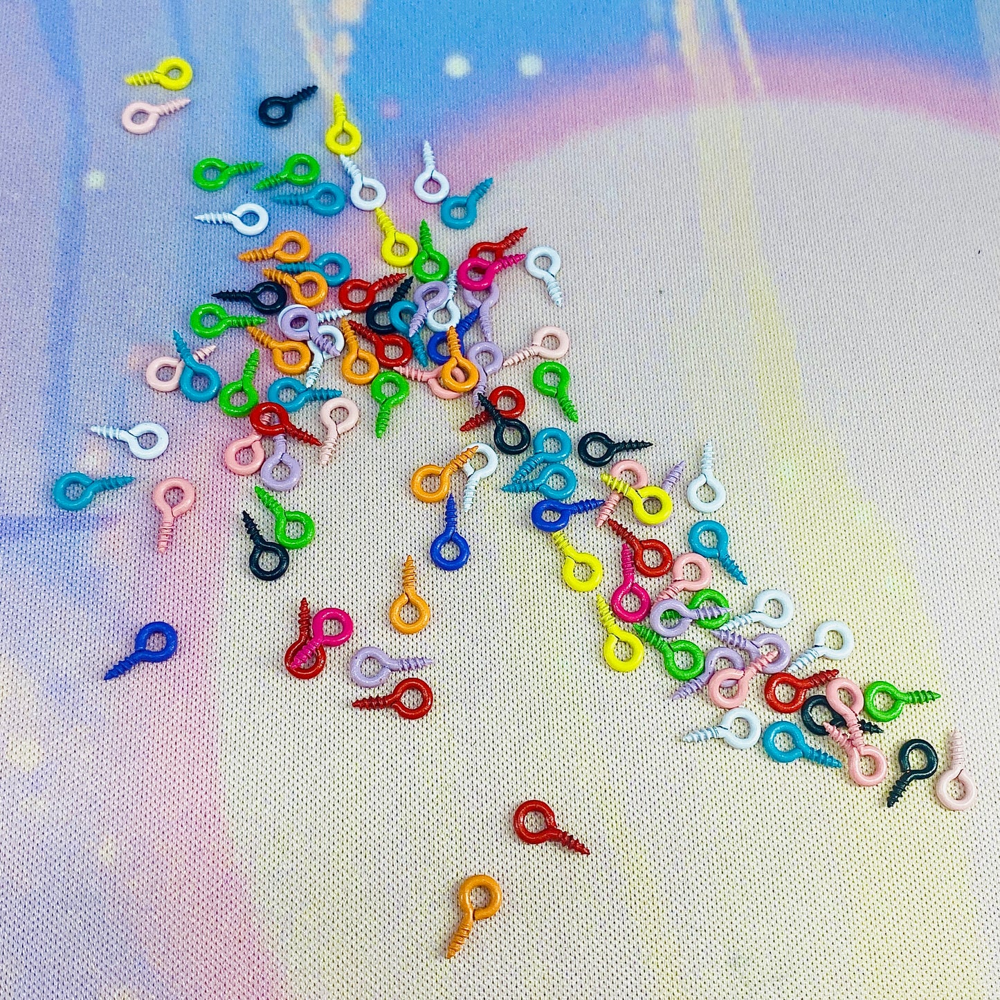 Bright Coloured Screw Eye Pin Hooks