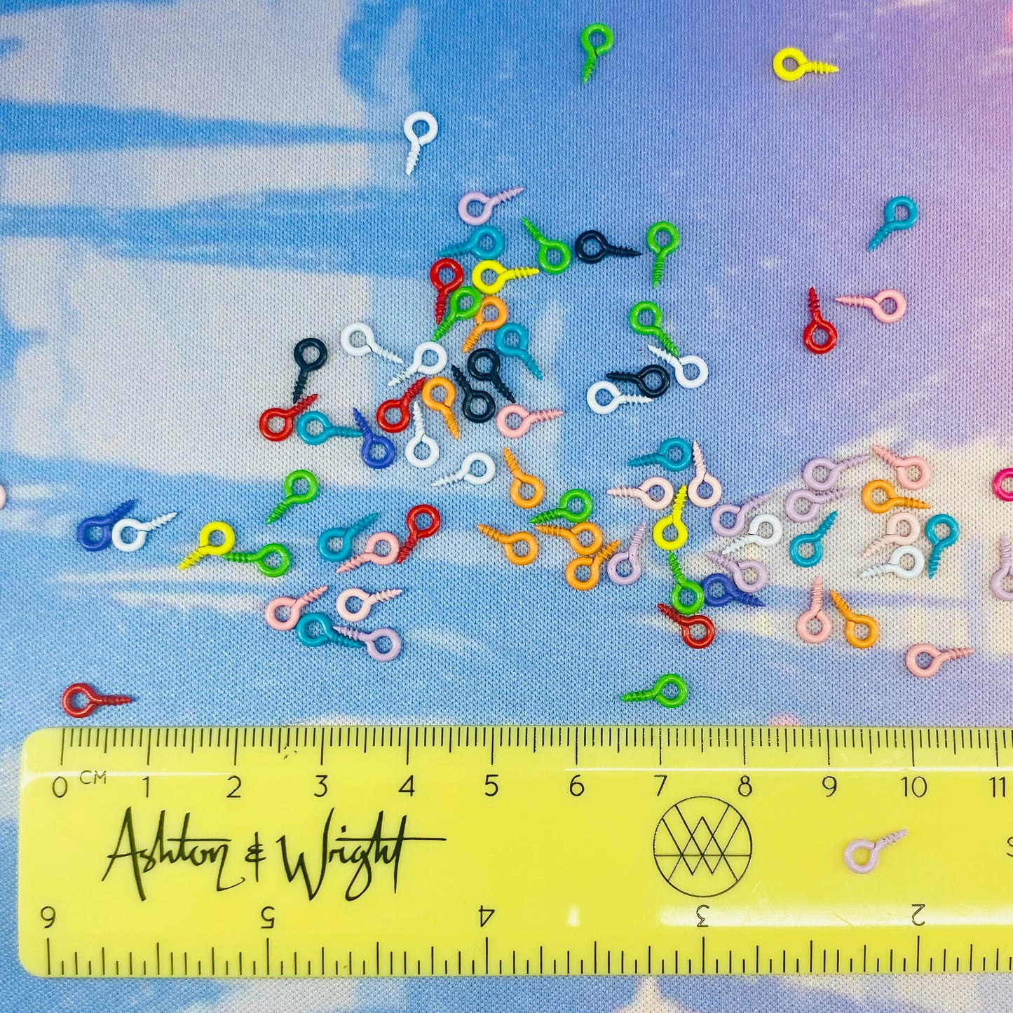 Bright Coloured Screw Eye Pin Hooks