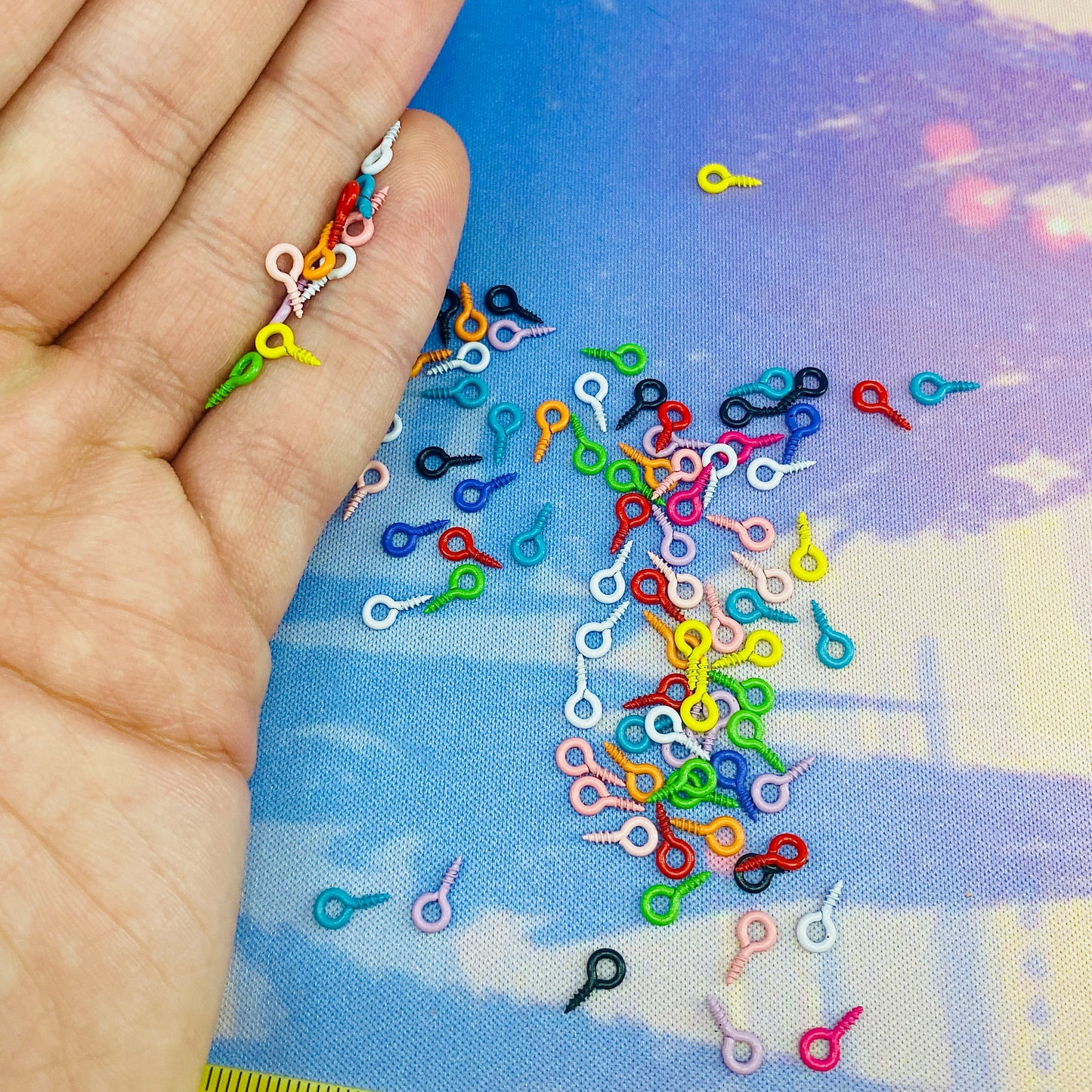 Bright Coloured Screw Eye Pin Hooks