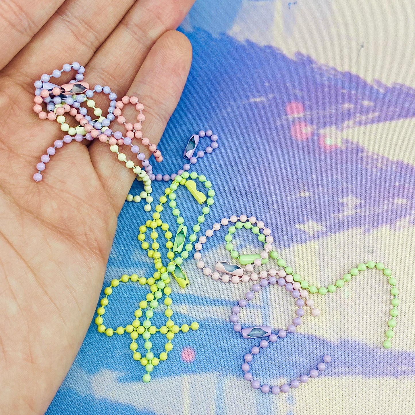 Mixed Pastel Colour Ball Chains