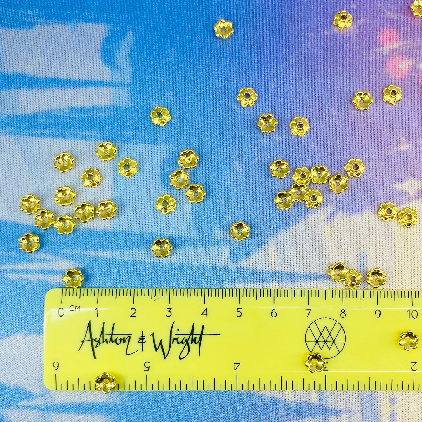 Small Gold Flower Bead Caps
