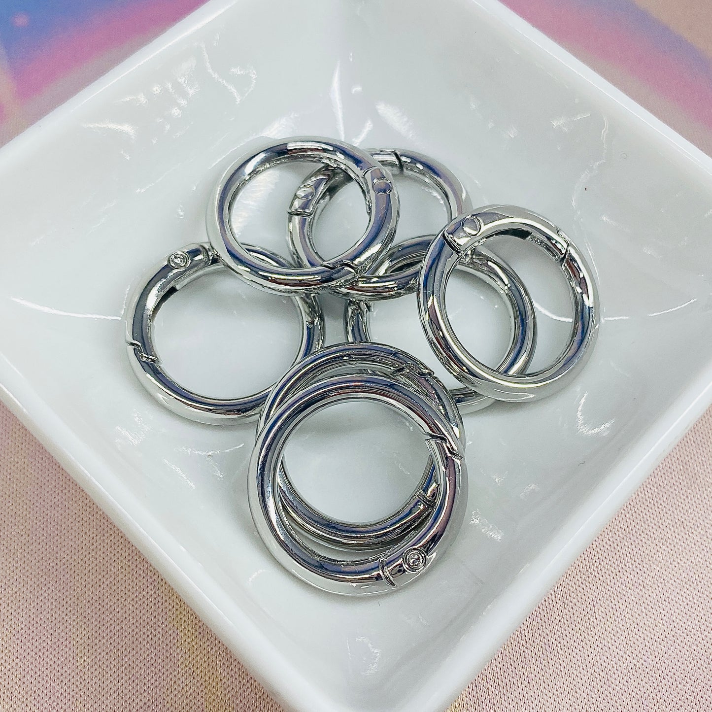 Silver or Gold Tone Spring Gate Ring Clasps