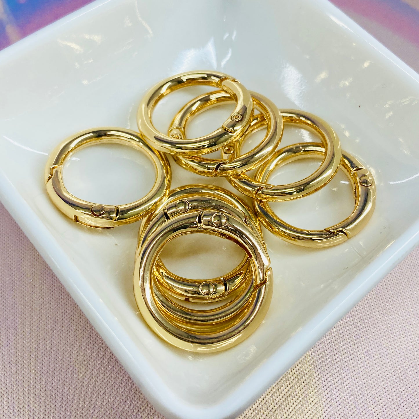 Silver or Gold Tone Spring Gate Ring Clasps
