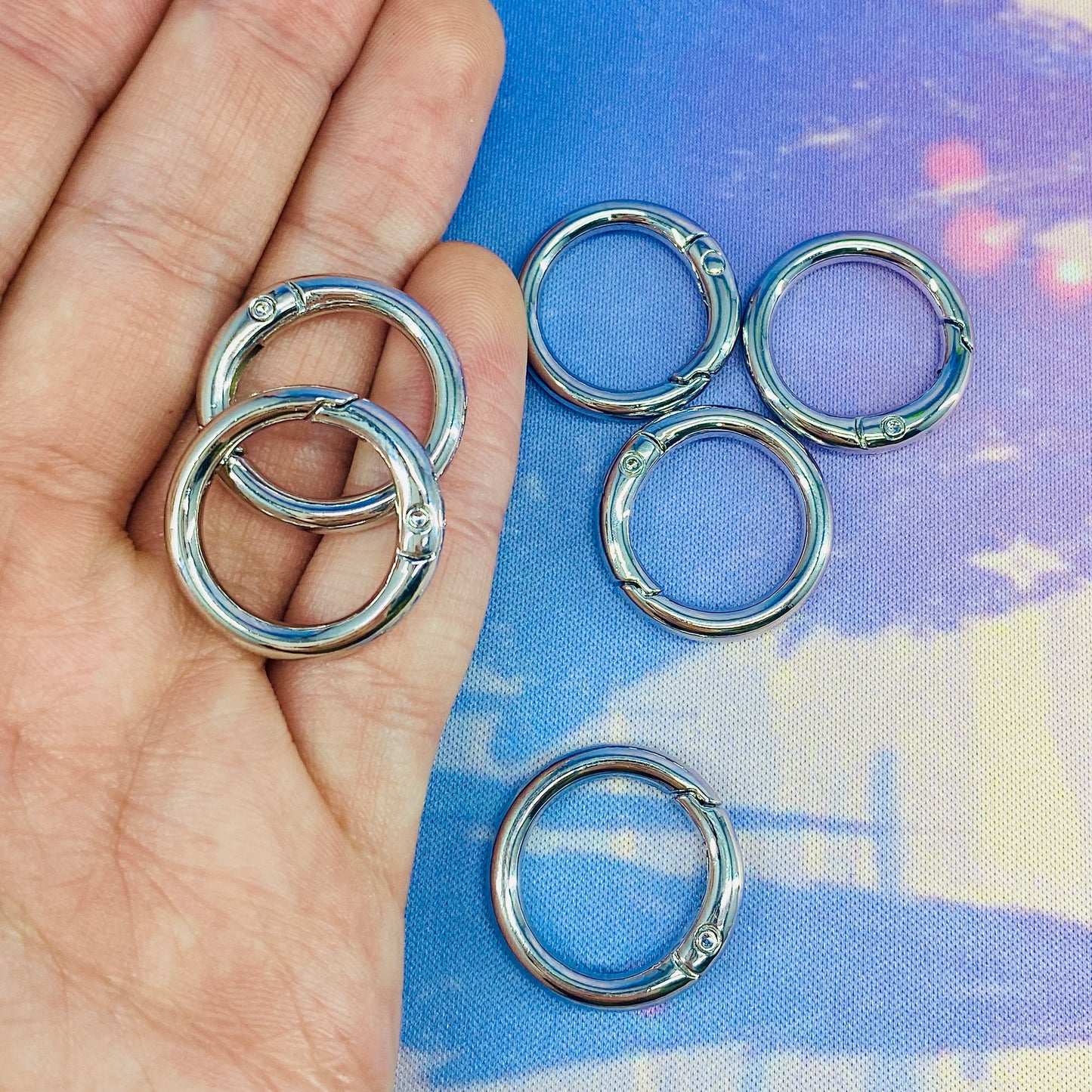 Silver or Gold Tone Spring Gate Ring Clasps